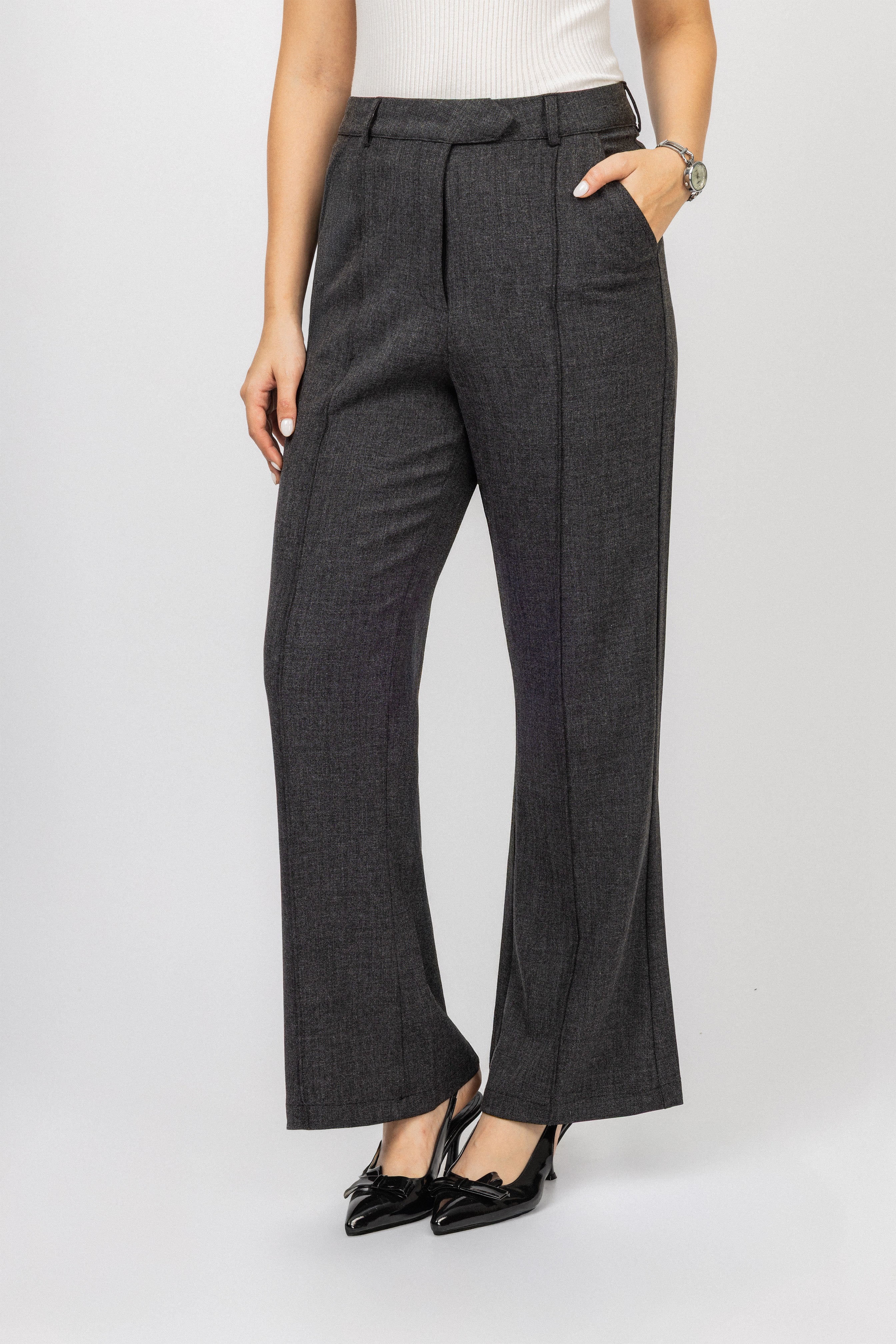 Dark Gray Bootcut Classic Pants