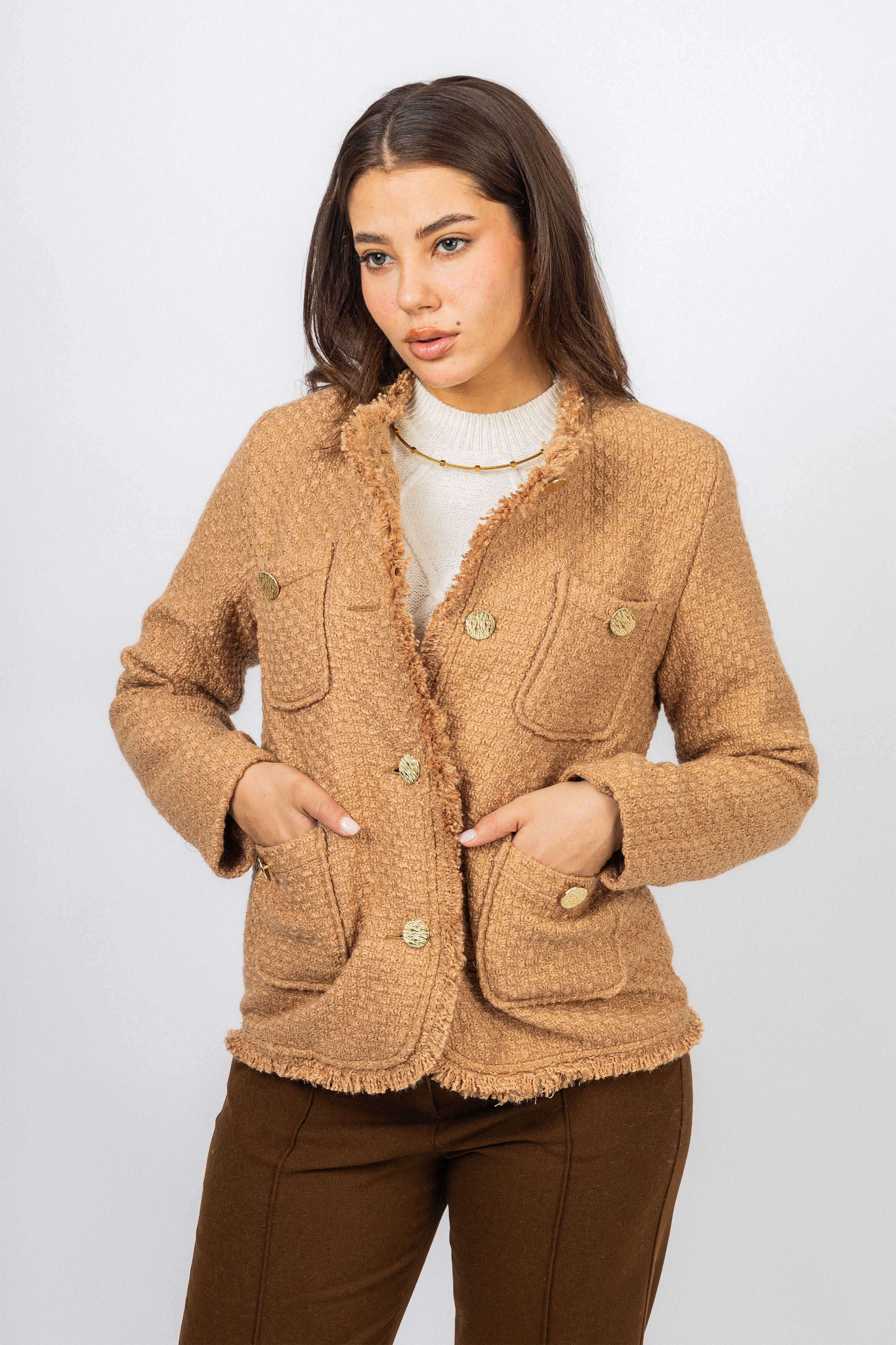 Beige Tweed Jacket