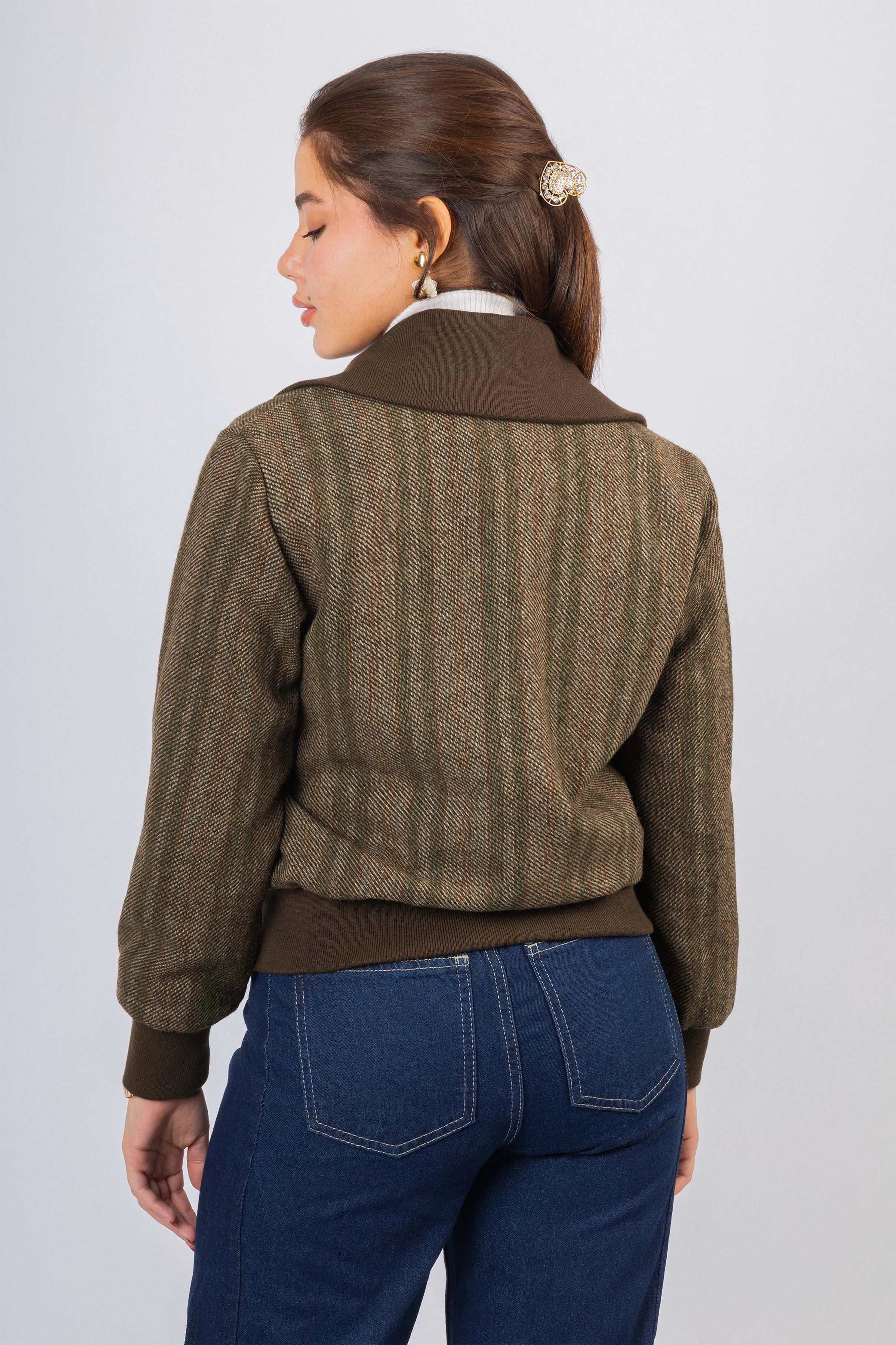 Dark Brown Jacquard Jacket