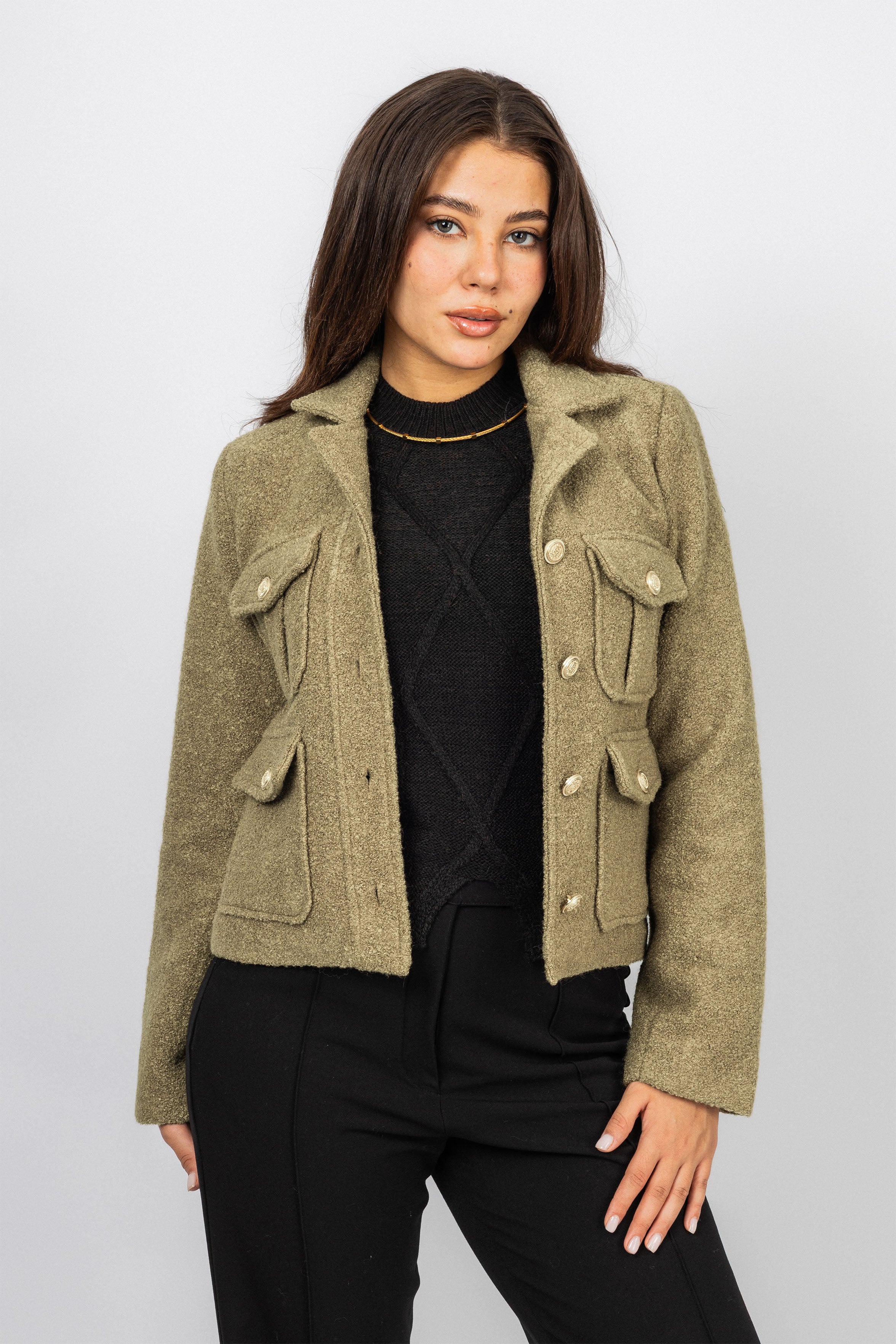 Khaki heavy Short Jacket
