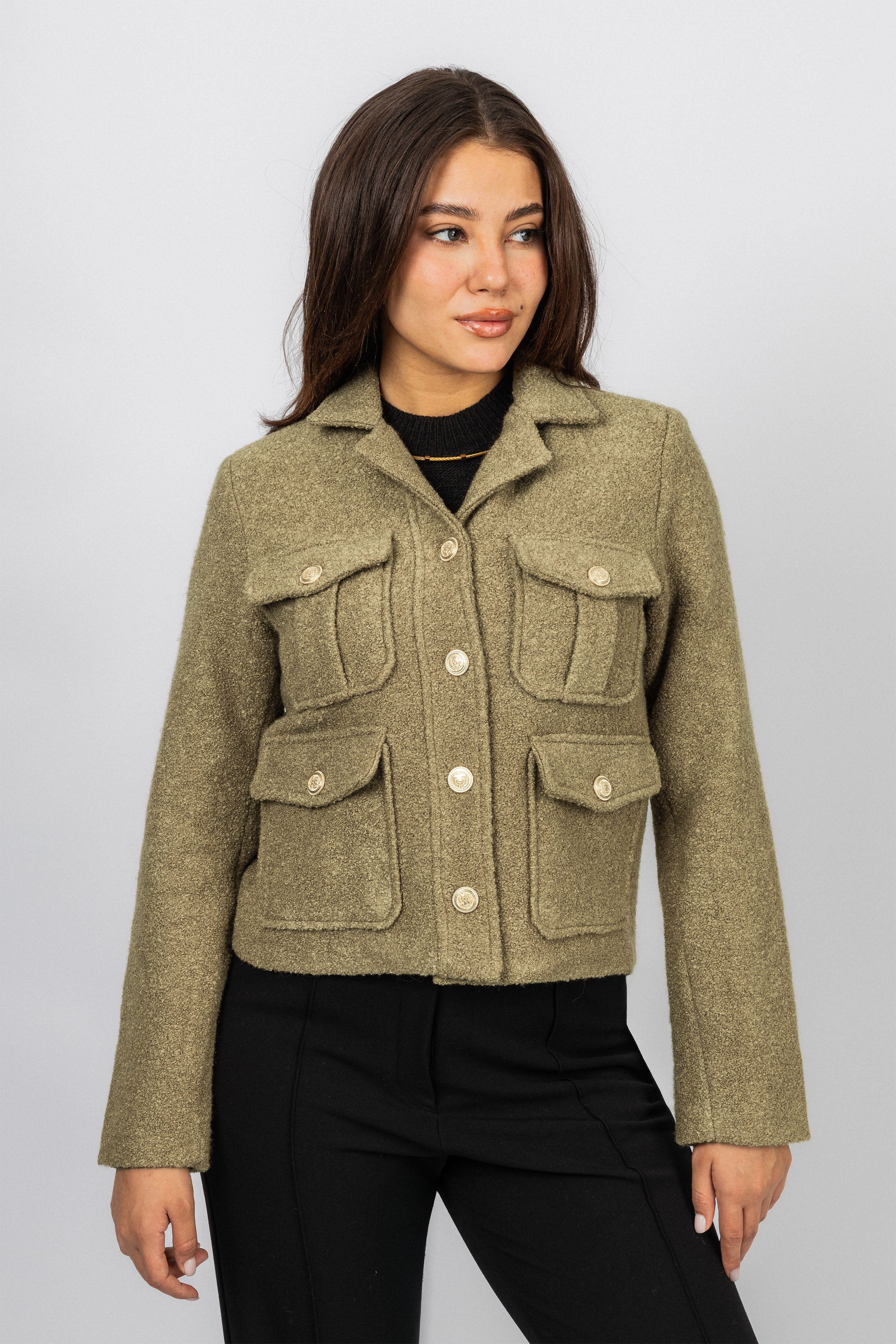 Khaki heavy Short Jacket