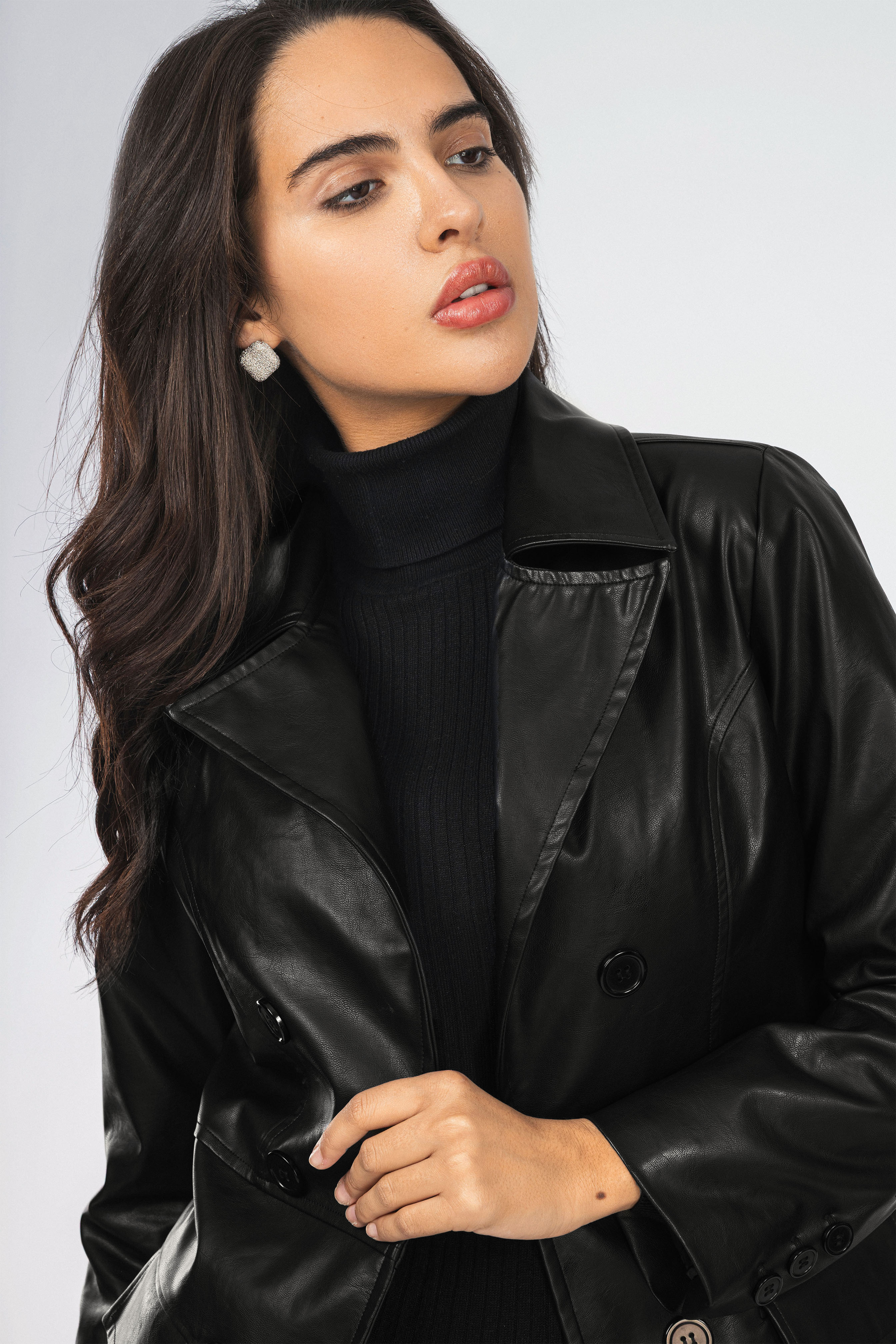Black Leather Long Coat