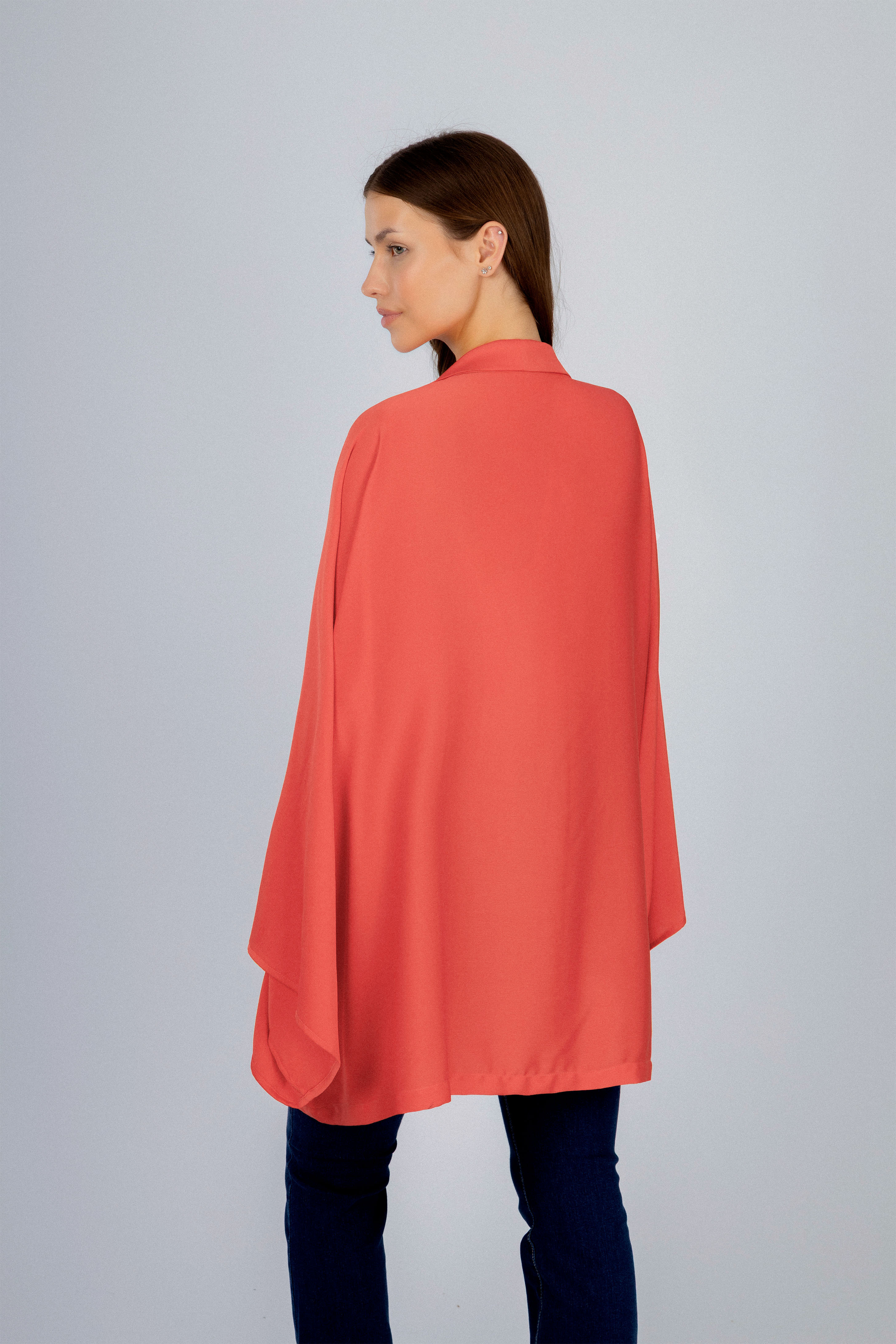 Orange Satin Cardigan