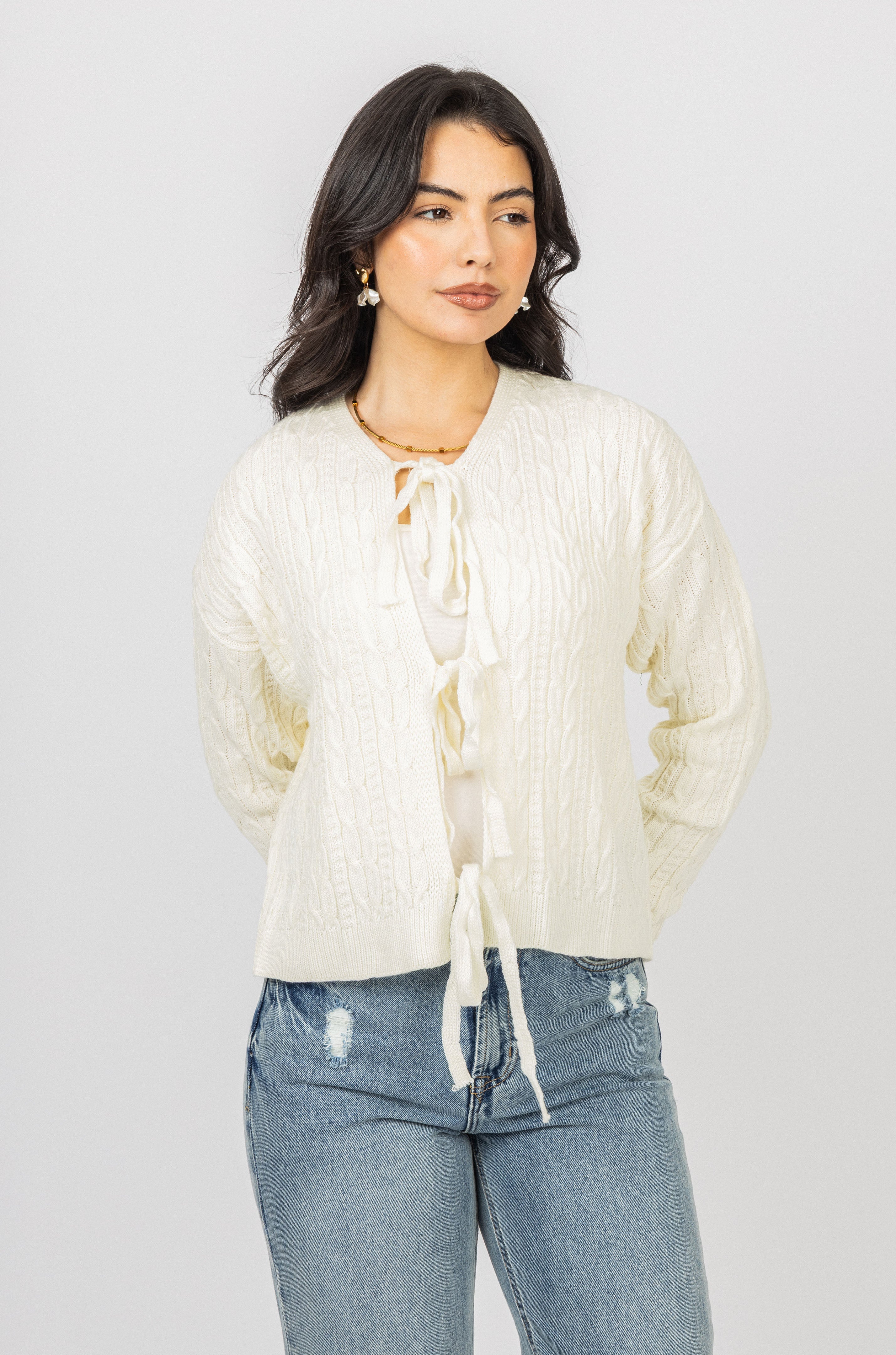 Off White Knitted Jacket