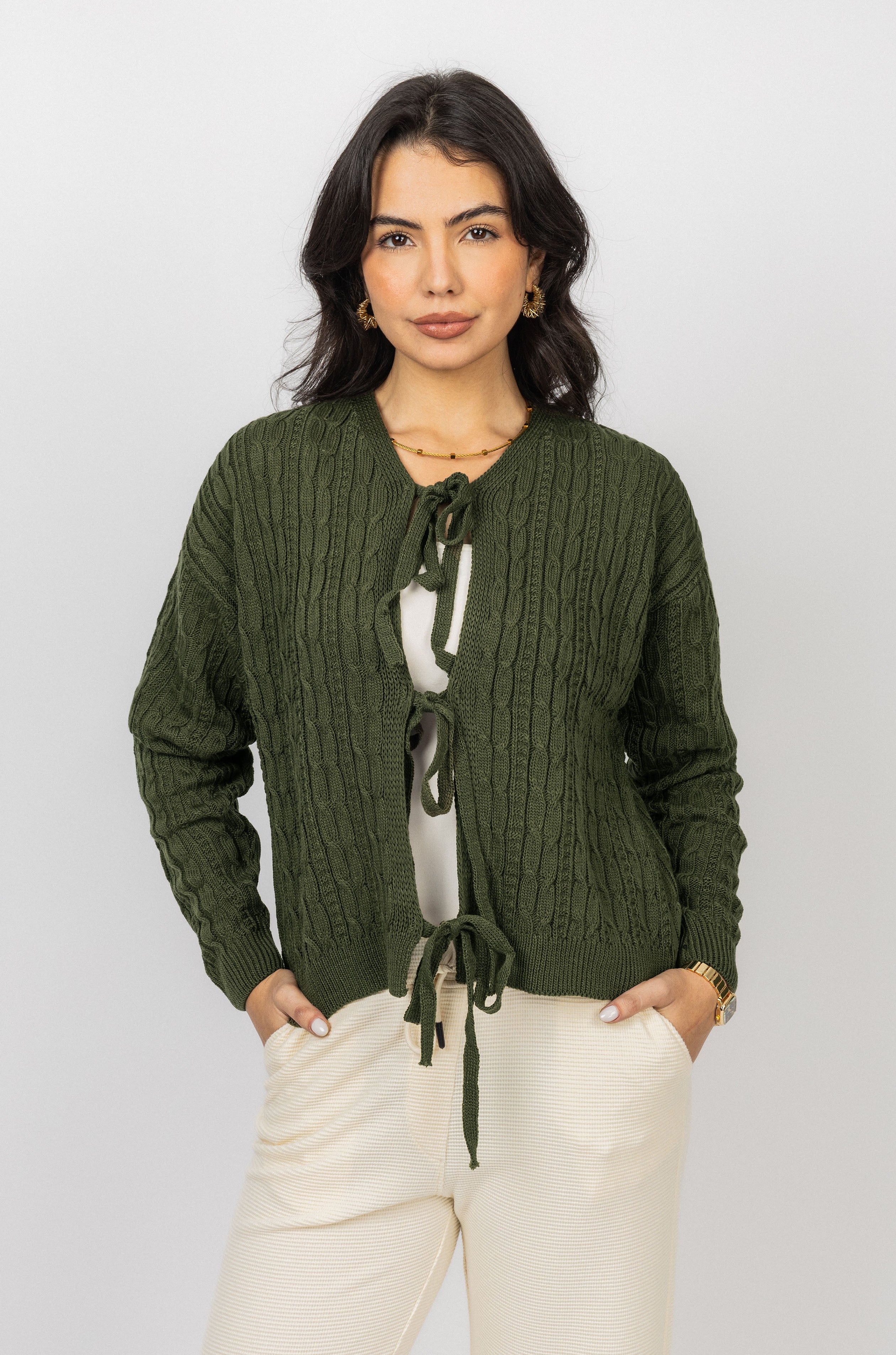 Dark Green Knitted Jacket