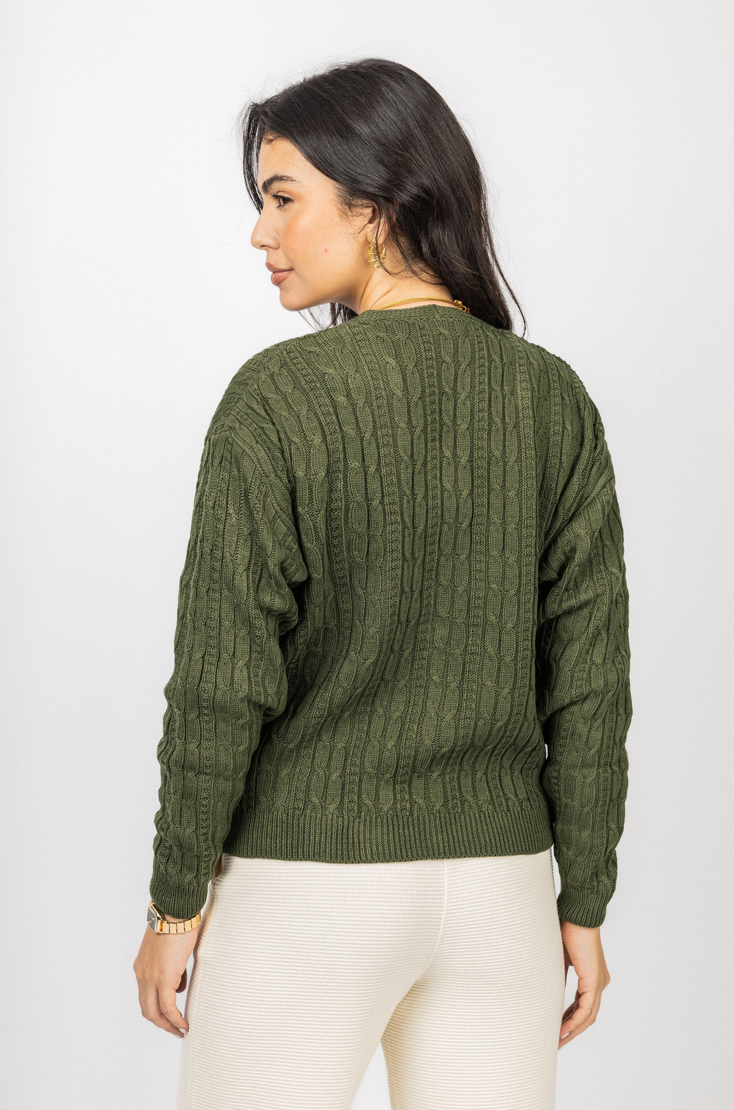 Dark Green Knitted Jacket