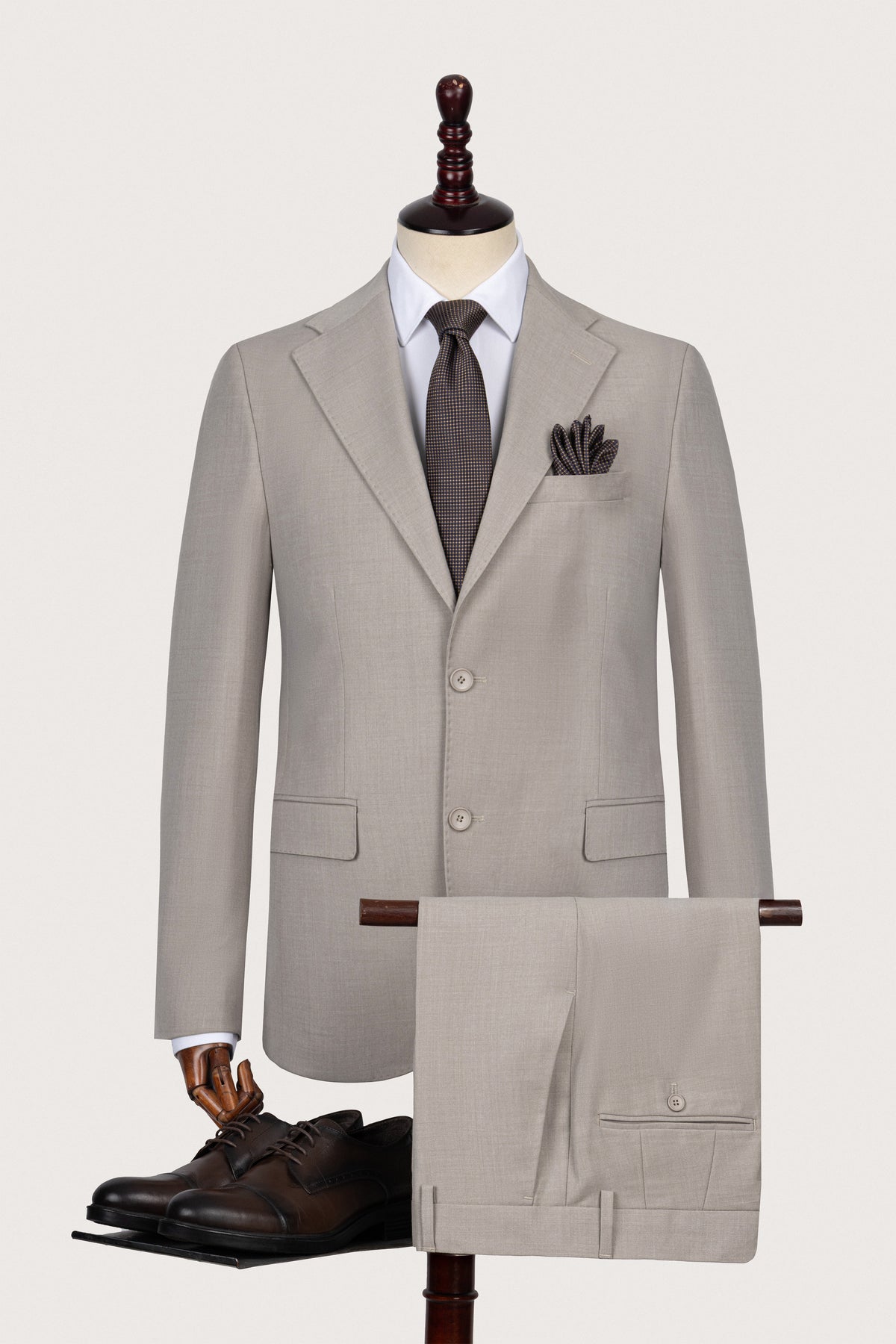 Greige Casual Suit - De Backers - 1