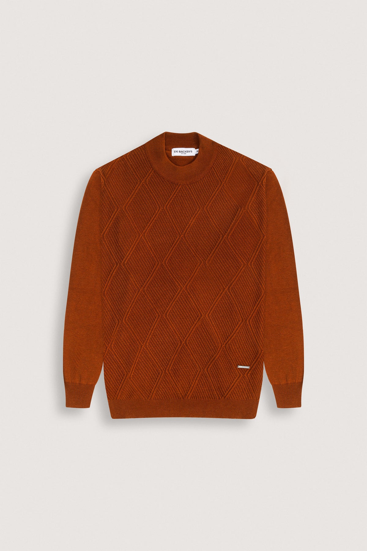 Rust Half Cool Jacquard Pullover - De Backers - 1