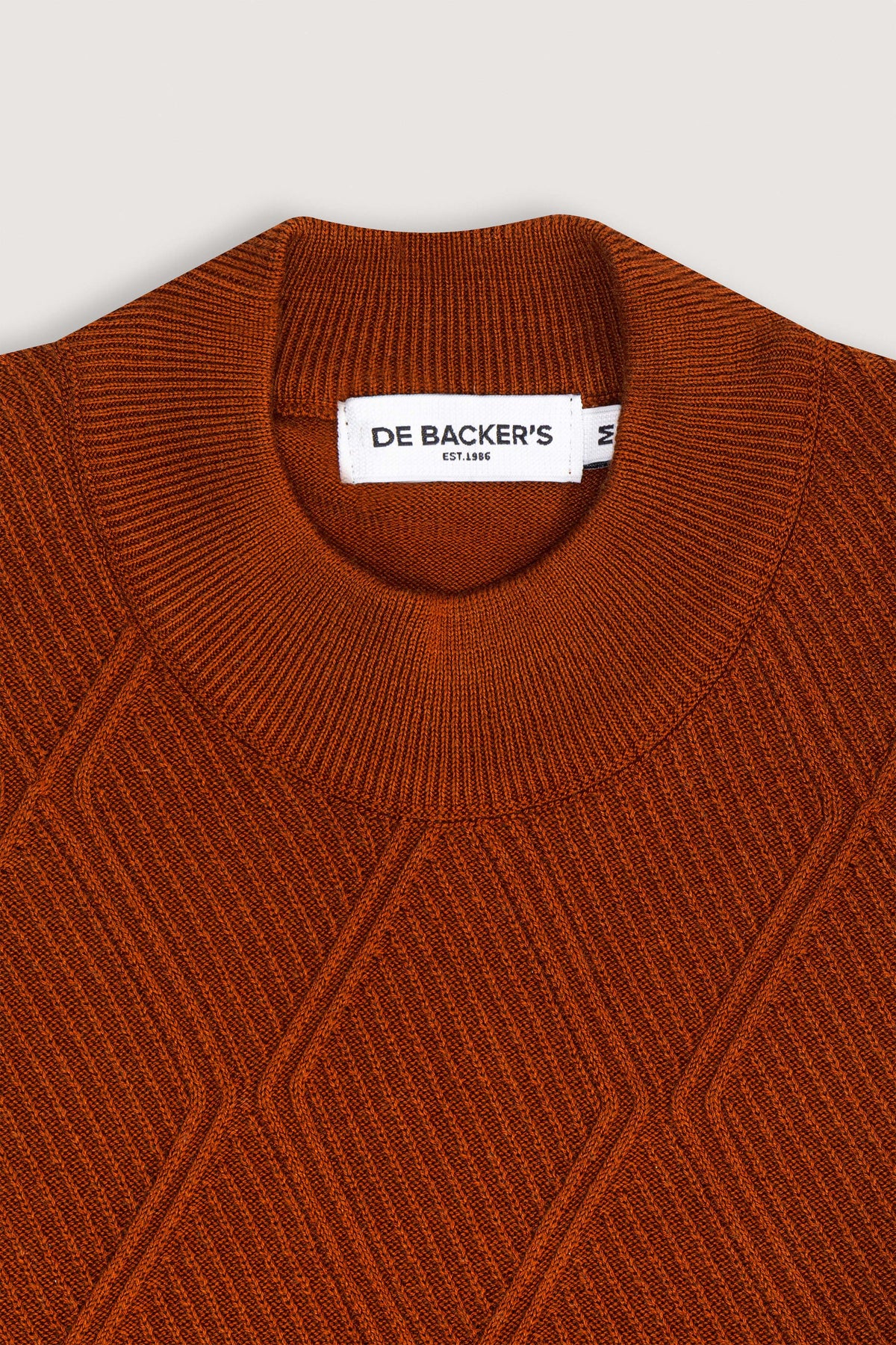 Rust Half Cool Jacquard Pullover - De Backers - 2