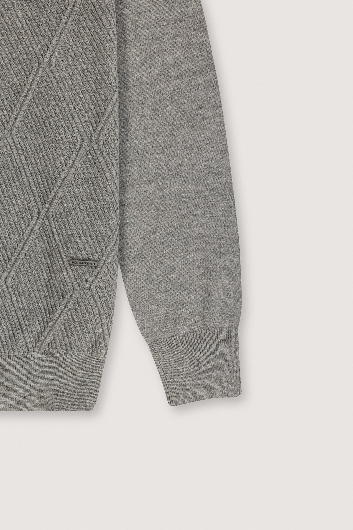 Grey Half Cool Jacquard Pullover - De Backers - 3