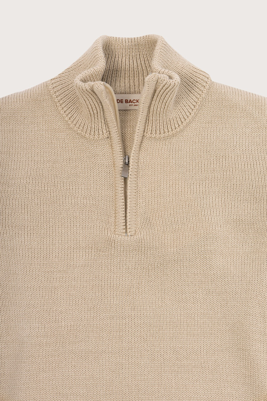 Off White High-Neck Zipper Sweater - De Backers - 4