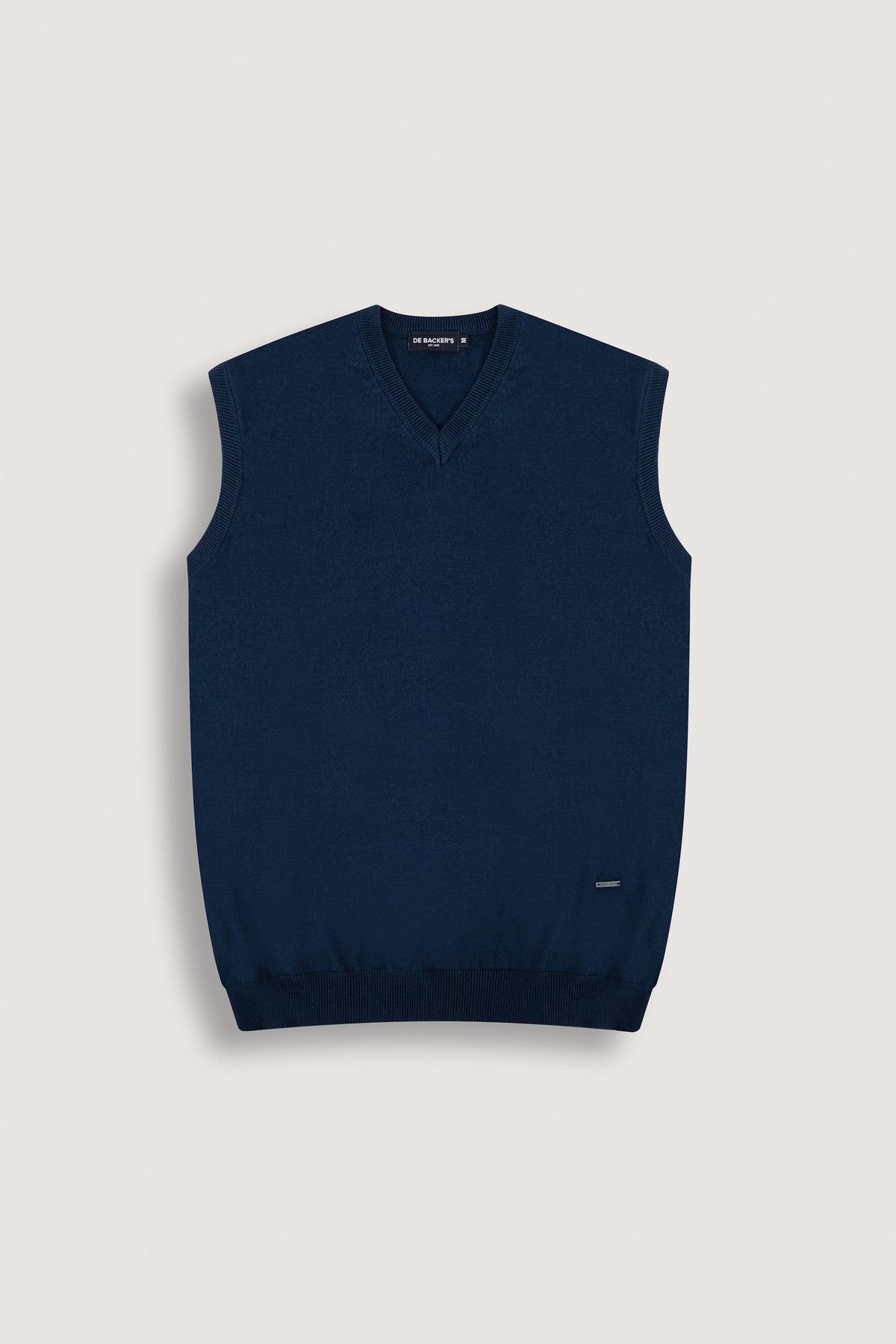 Navy V-Neck Knitted Vest - De Backers - 1
