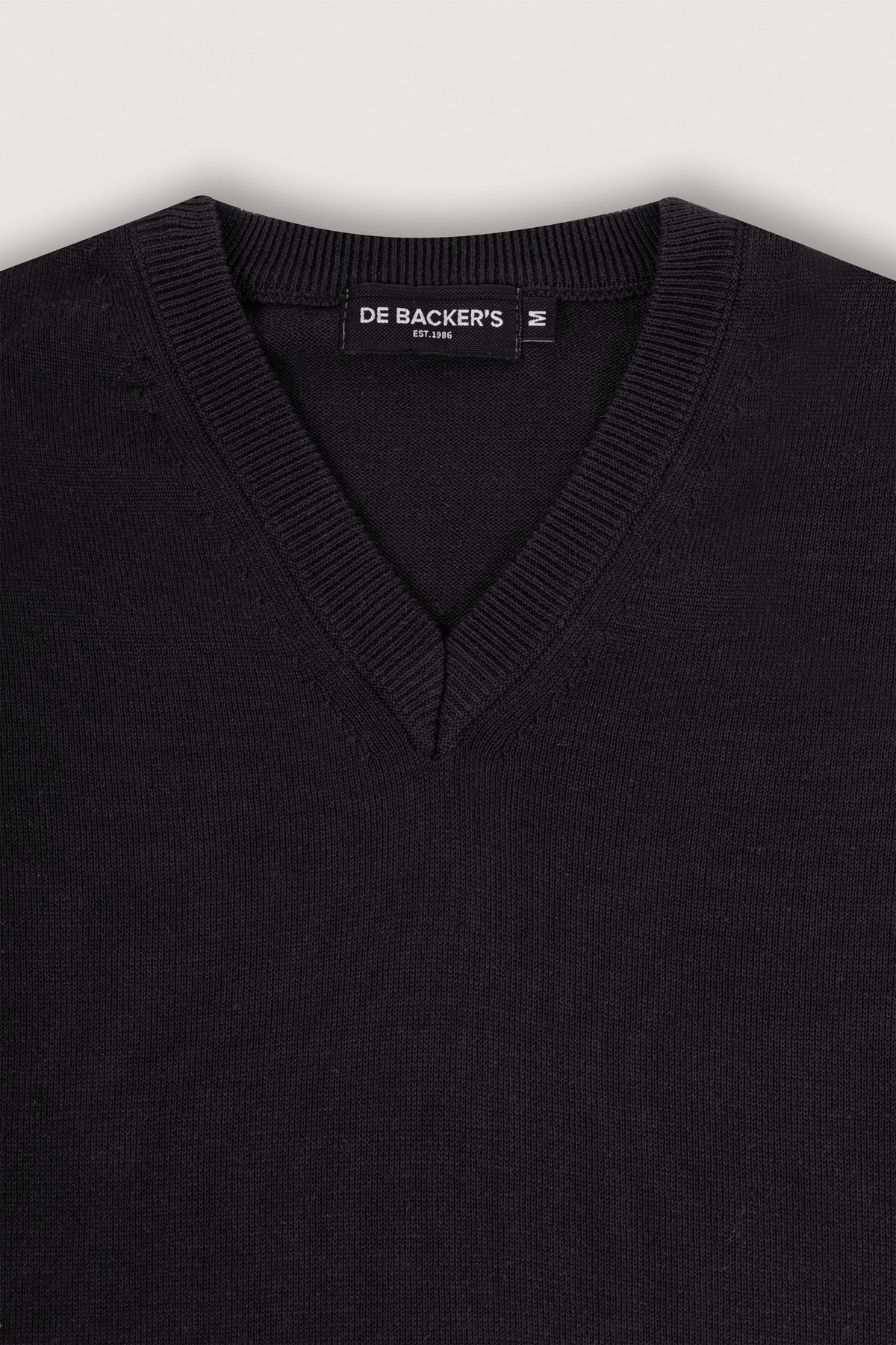 Black V-Neck Knitted Vest - De Backers - 2
