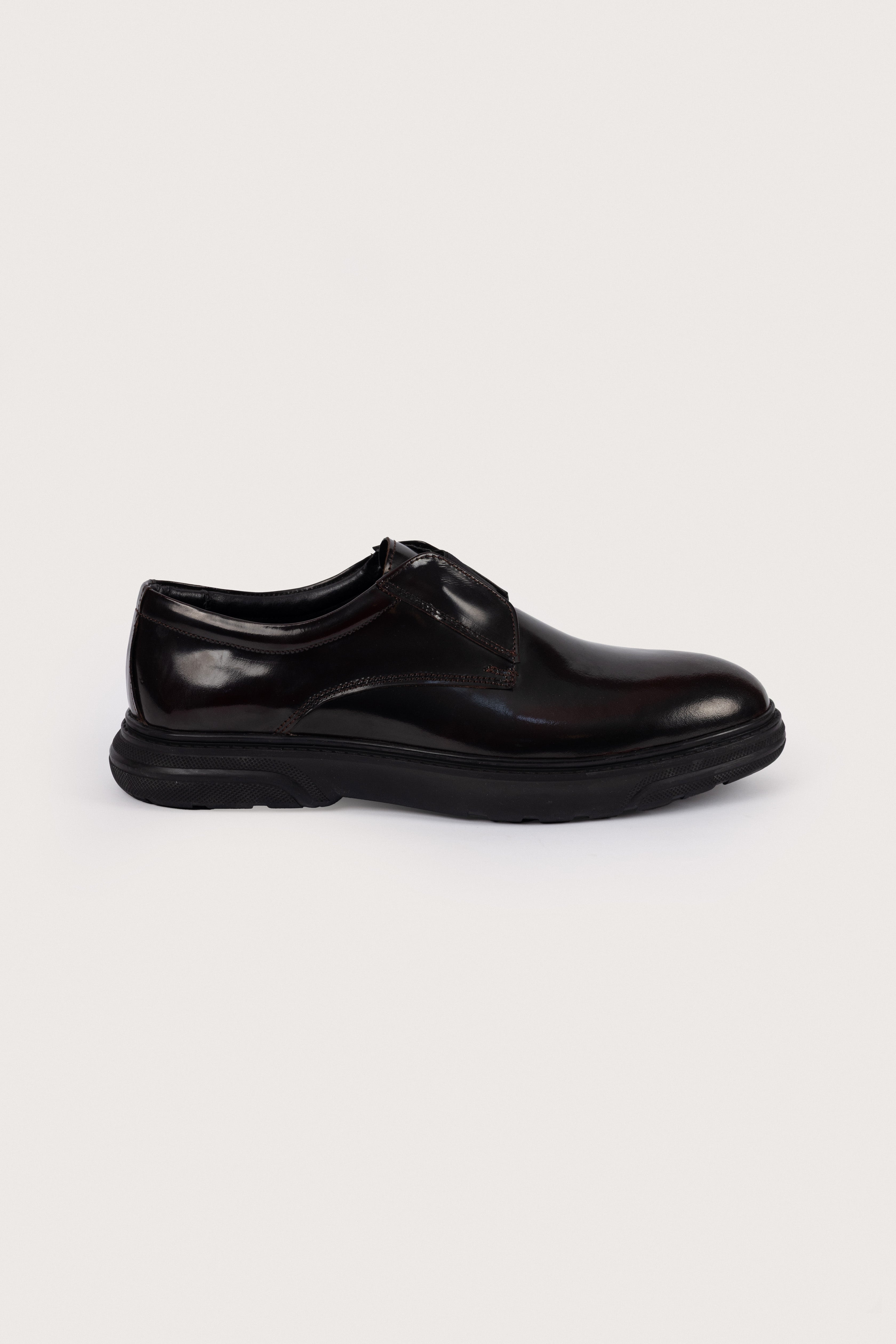 men's leather shoes Egypt - Black Elastic Slip-On Shoes - 2