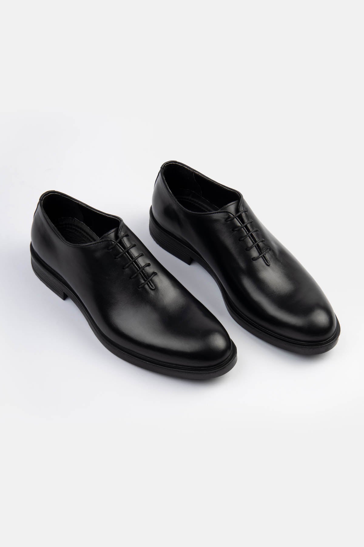 men's leather shoes Egypt - Black Derby Shoes - 2