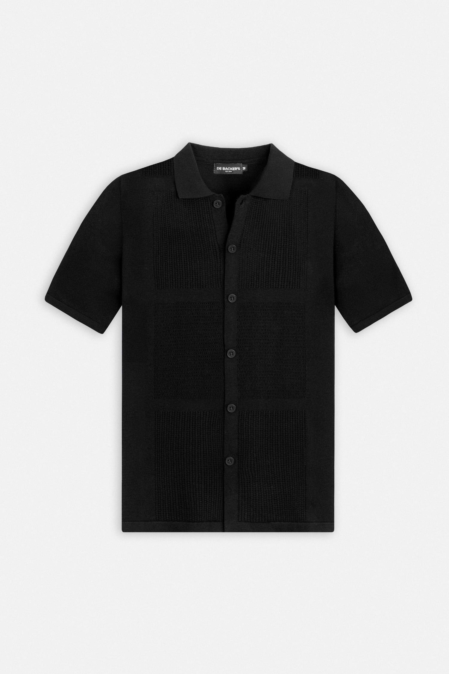 Knitted Black Short Sleeves Shirt