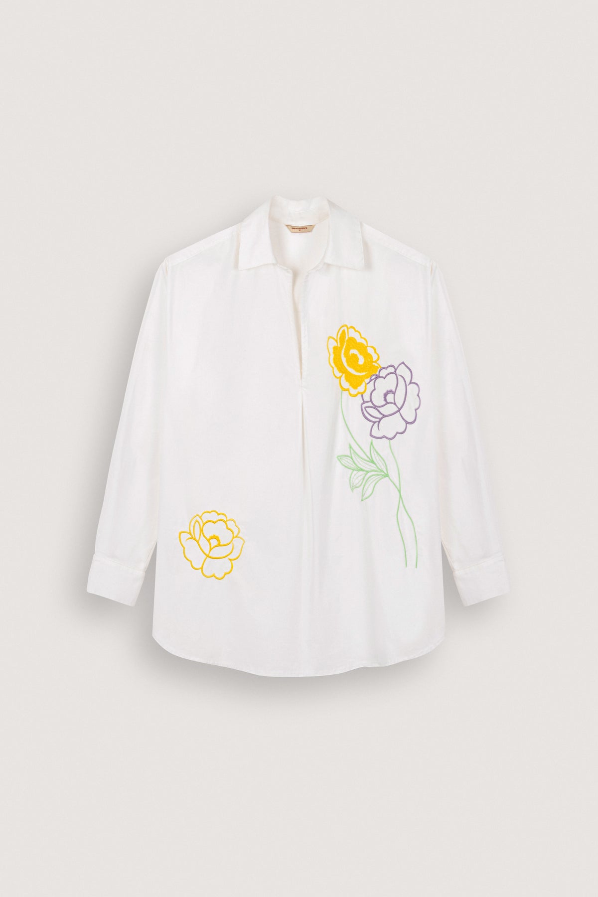 White Classic Embroidered Women's Shirt - De Backers - 1
