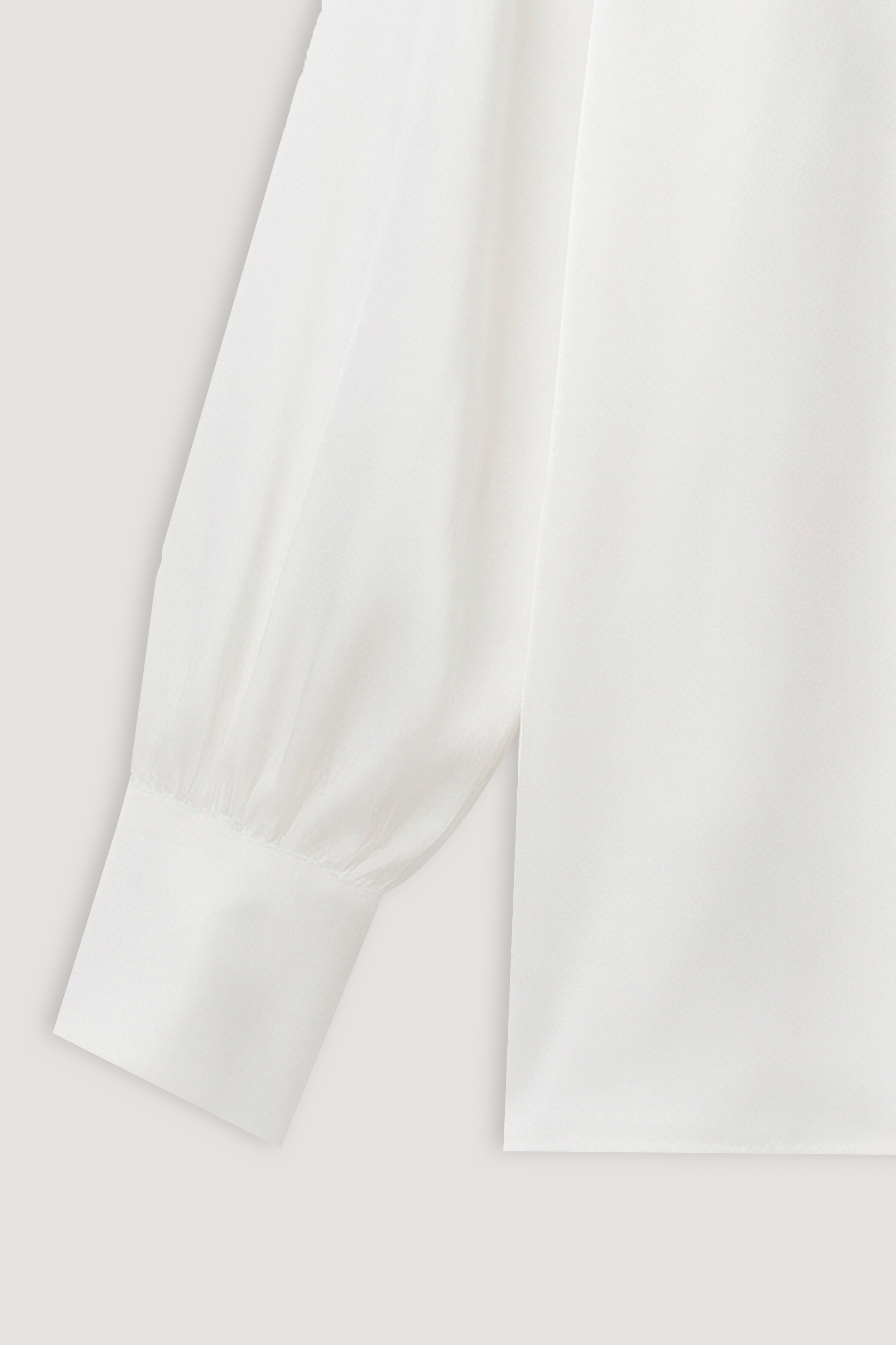 women's blouse Egypt - White Twist-Neck Satin Blouse - 3