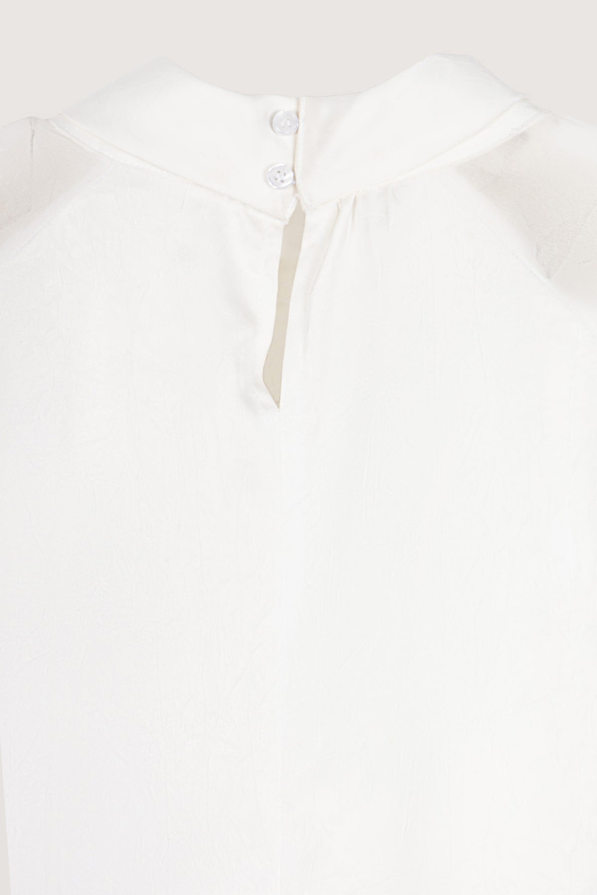 women's blouse Egypt - White Twist-Neck Satin Blouse - 4