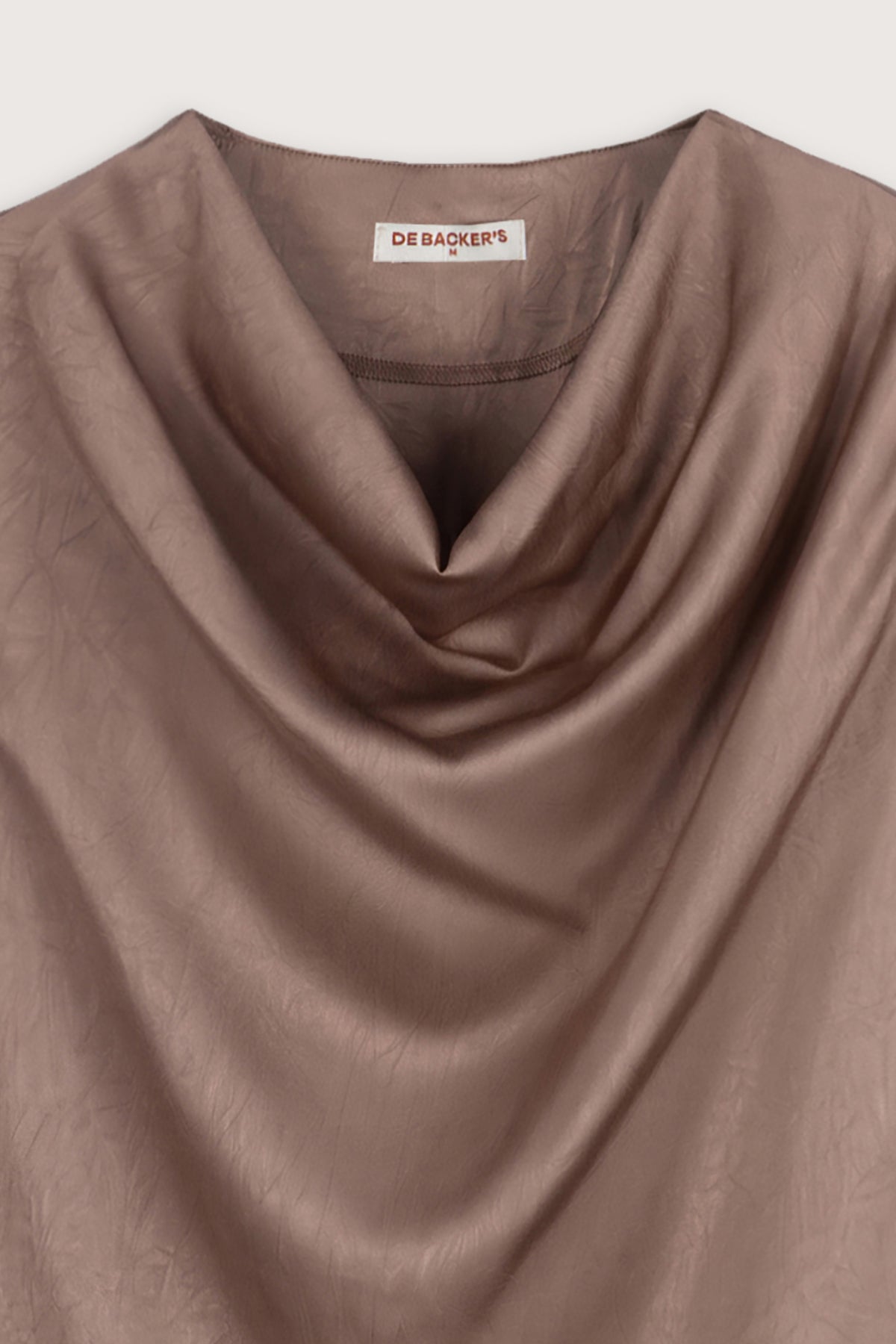 women's blouse Egypt - Coffee Cowl-Neck Satin Blouse - 2