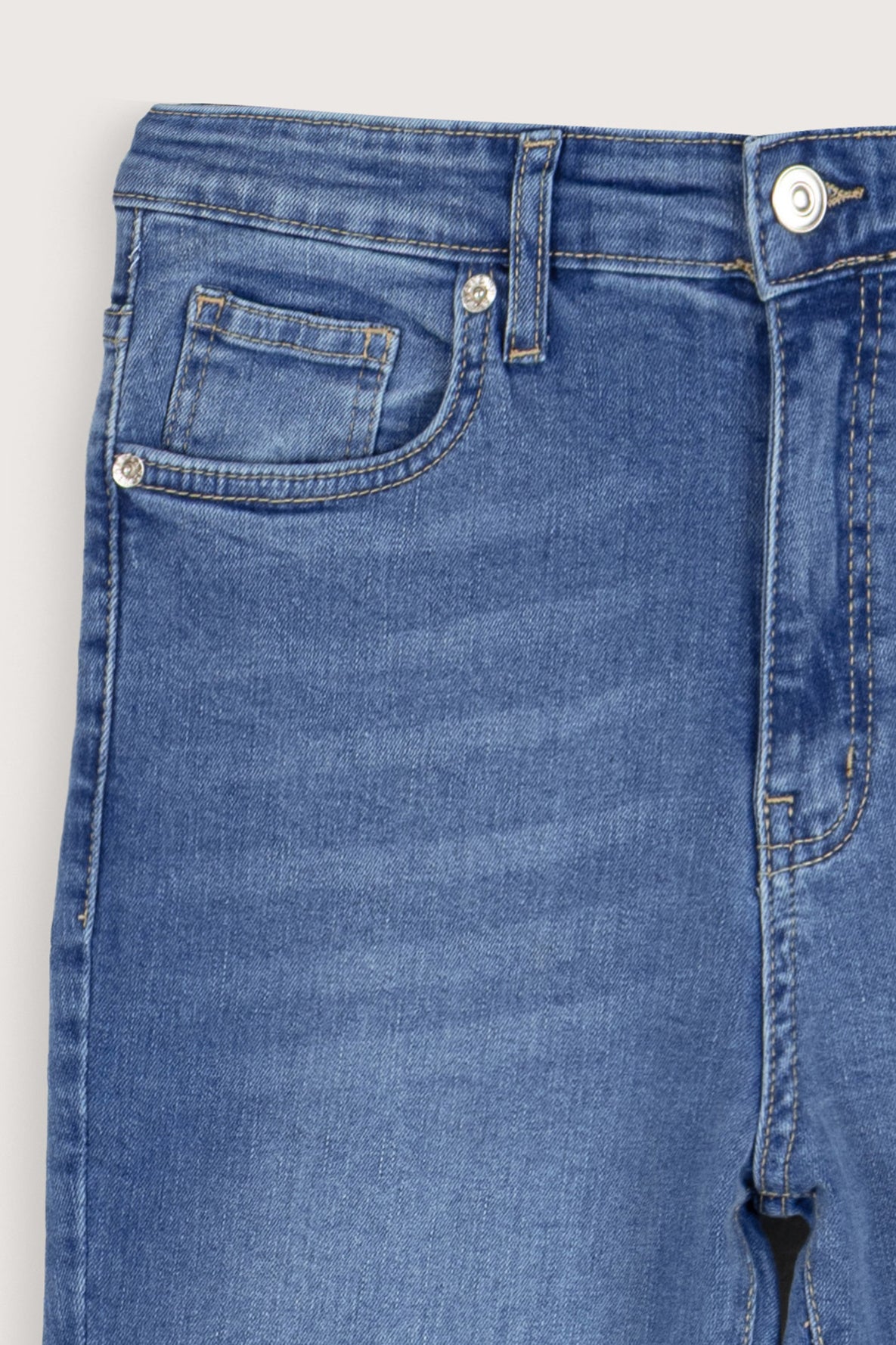 Medium Blue Wash Flare-Leg Women's Jeans Pants - 3