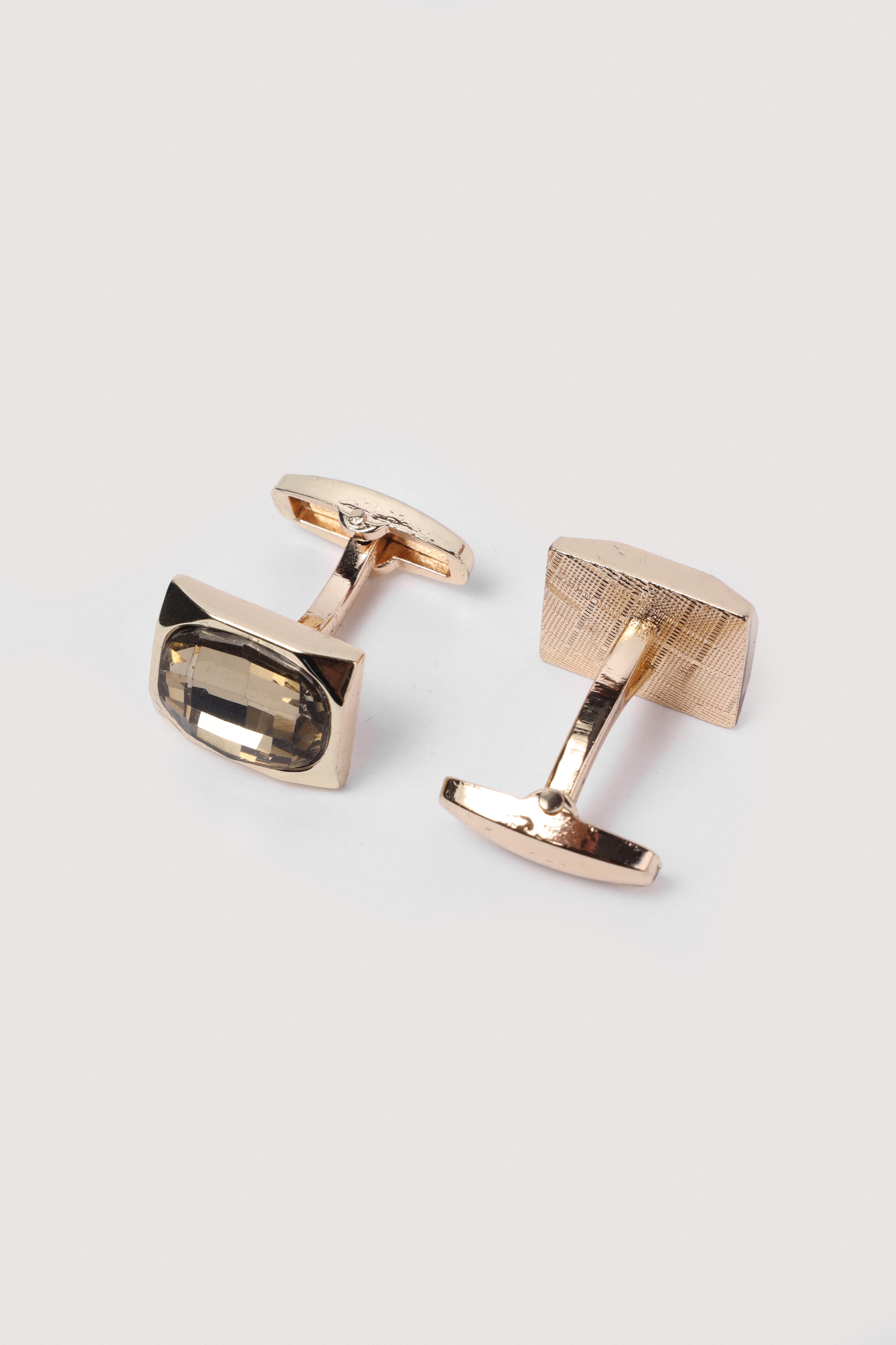 Golden Rectangular rounded frames Cufflinks