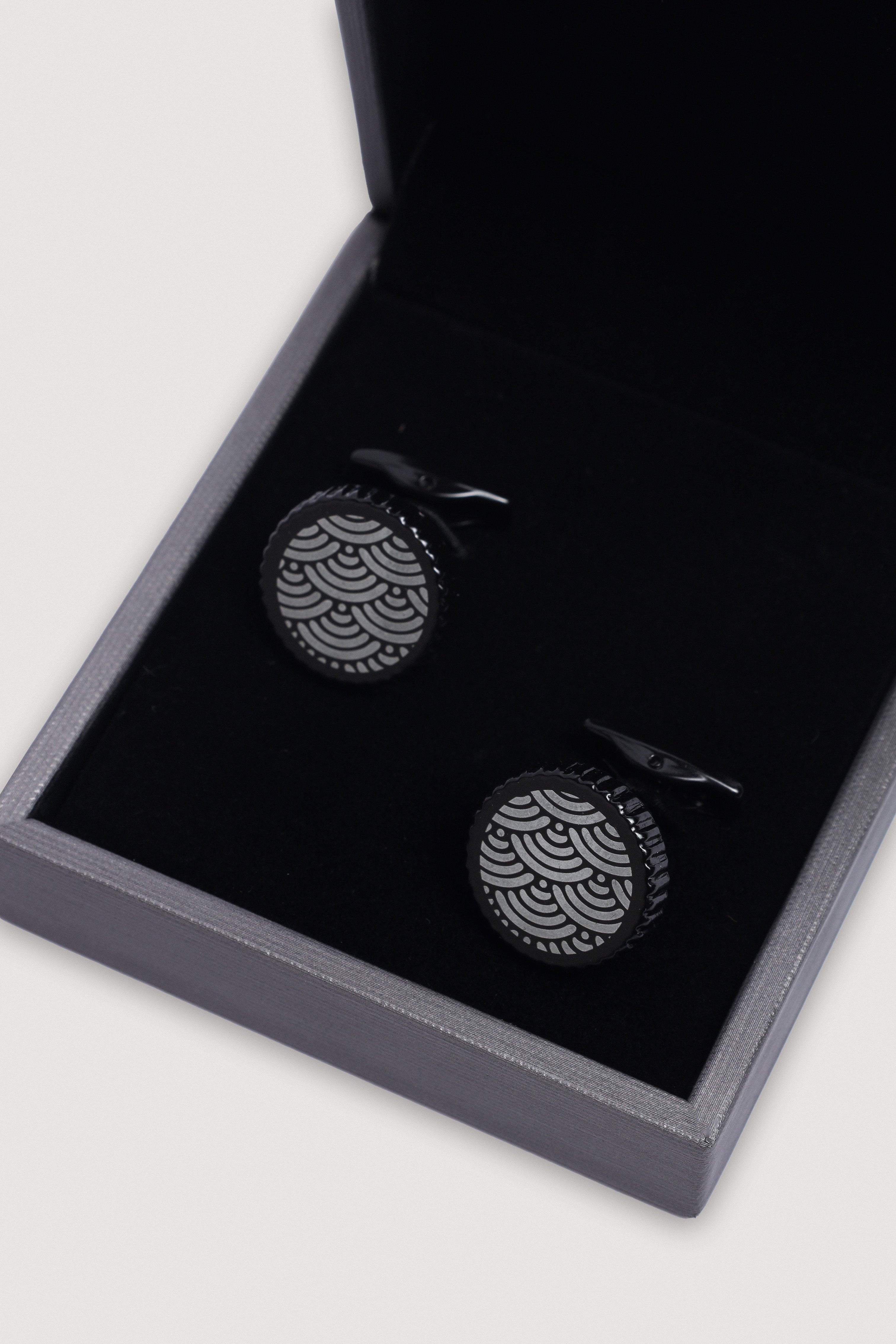 Black Rounded Cufflinks