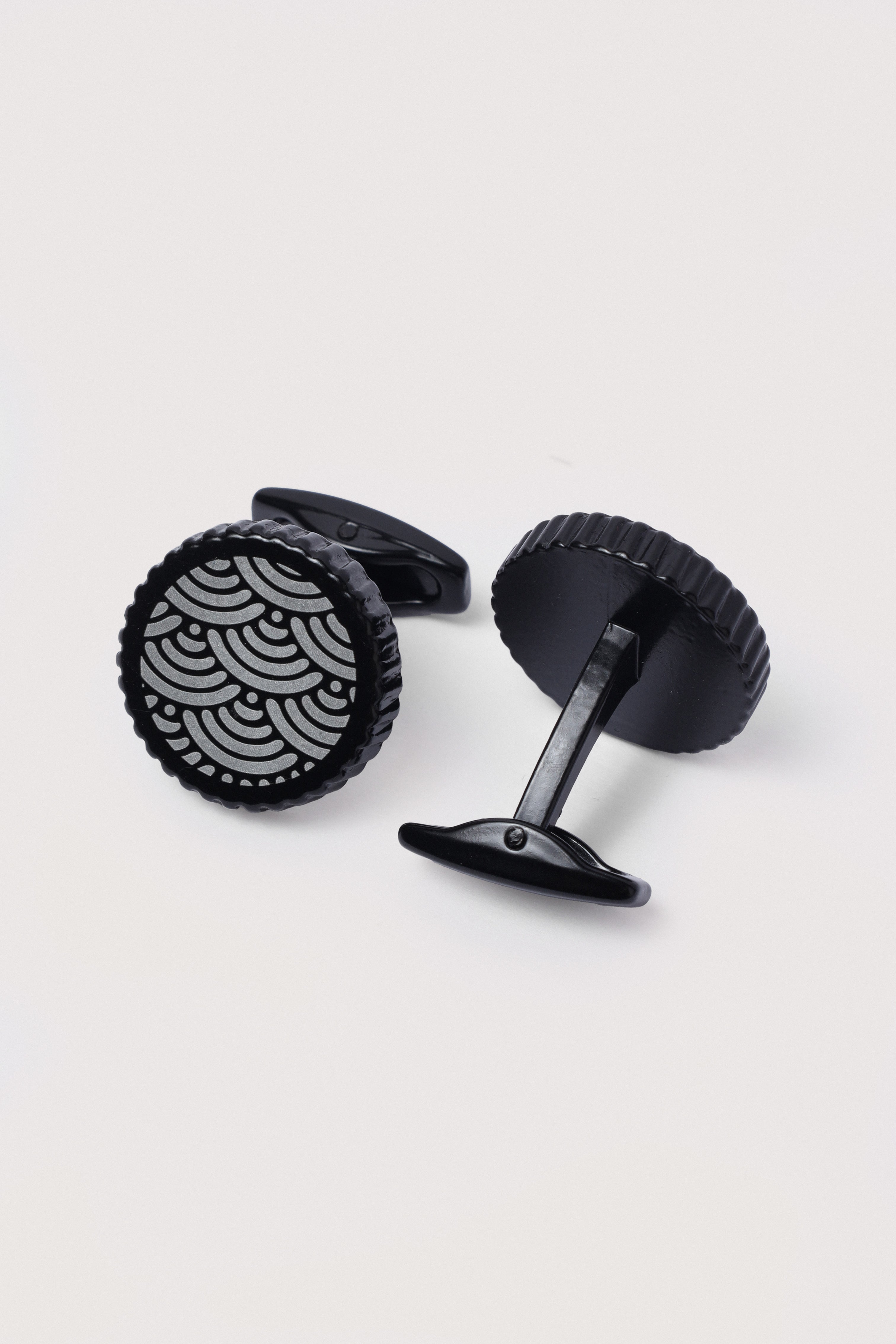 Black Rounded Cufflinks