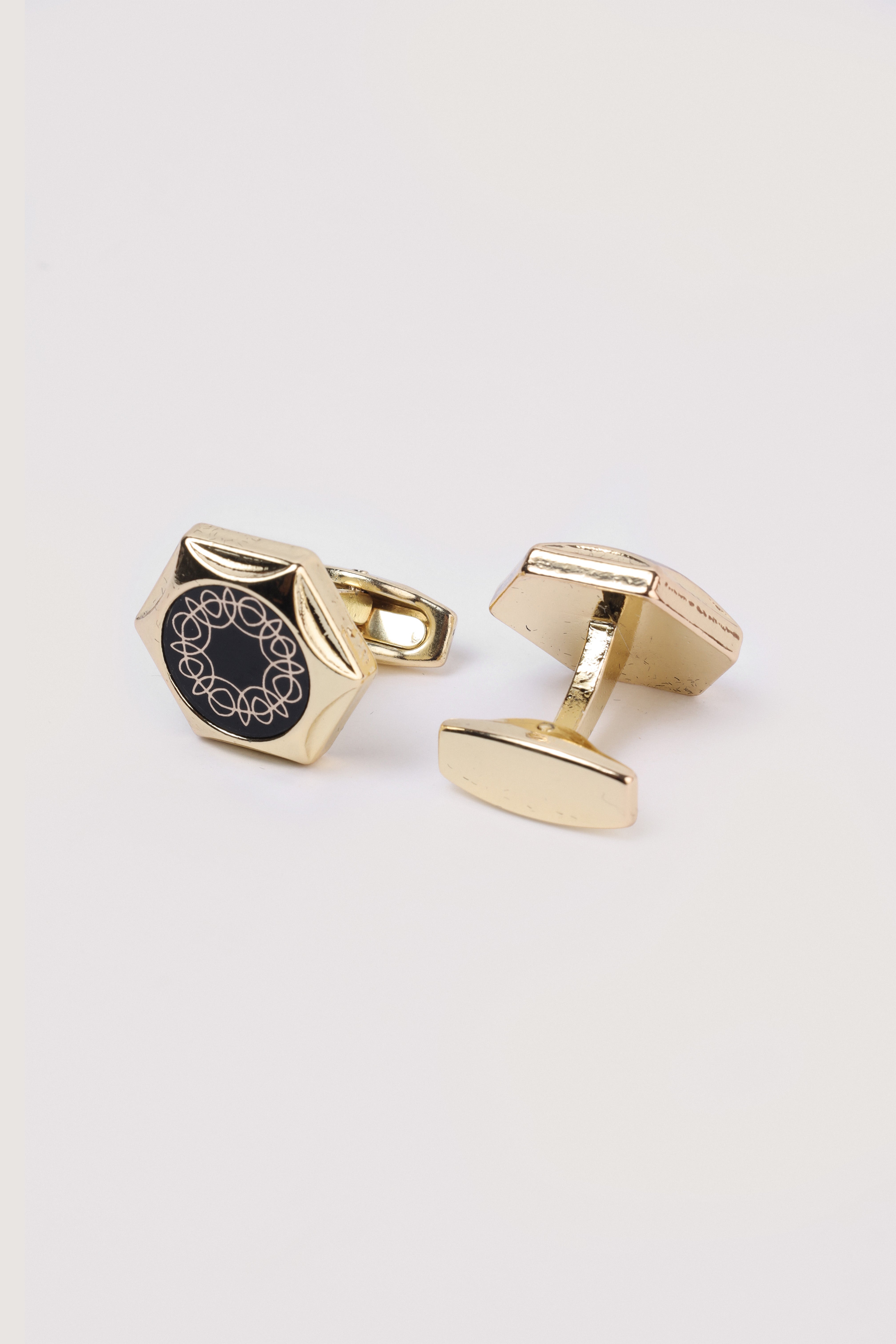 Gold Hexagonal Cufflinks