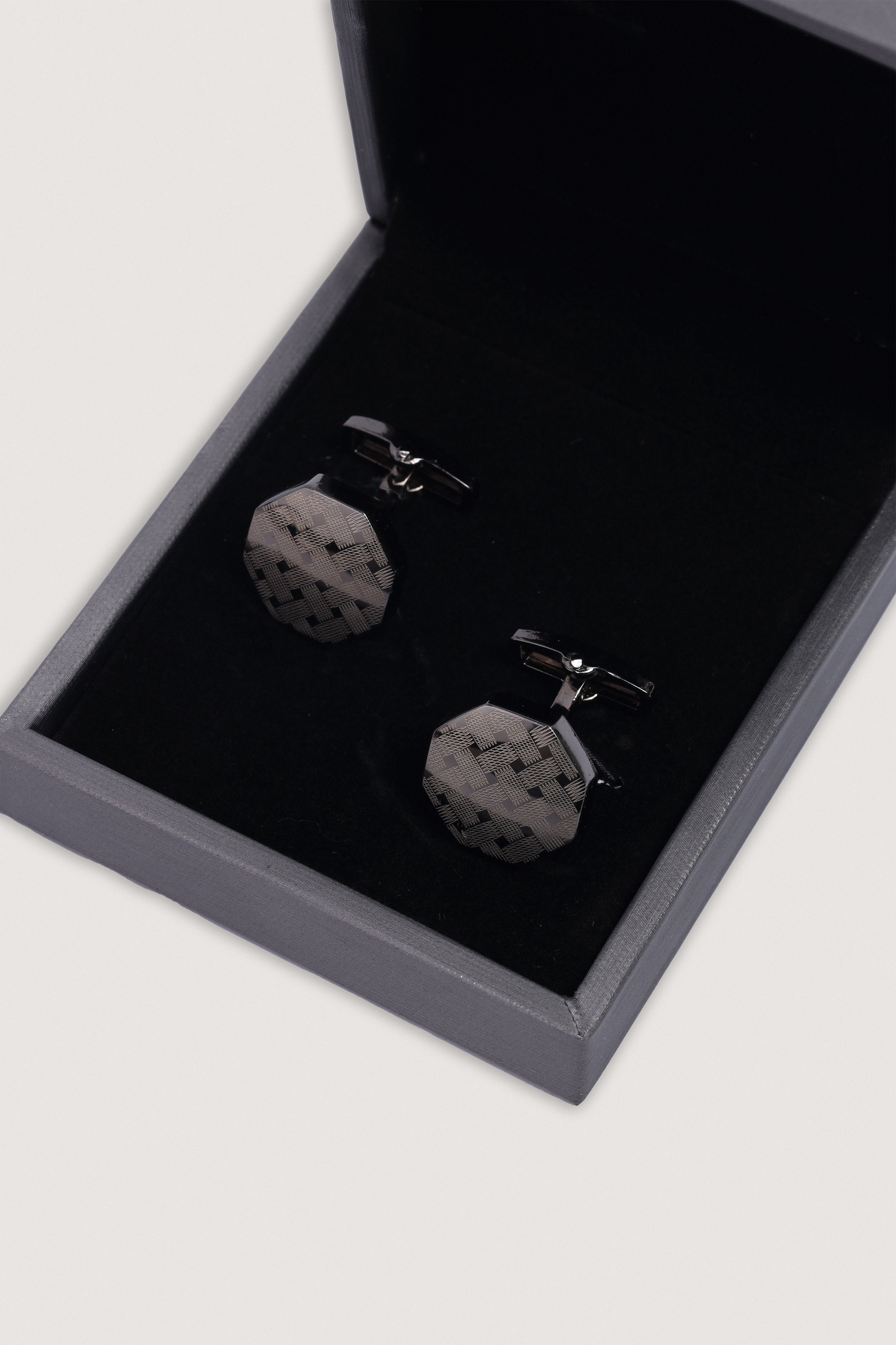 Gun Metal Octagonal Cufflinks