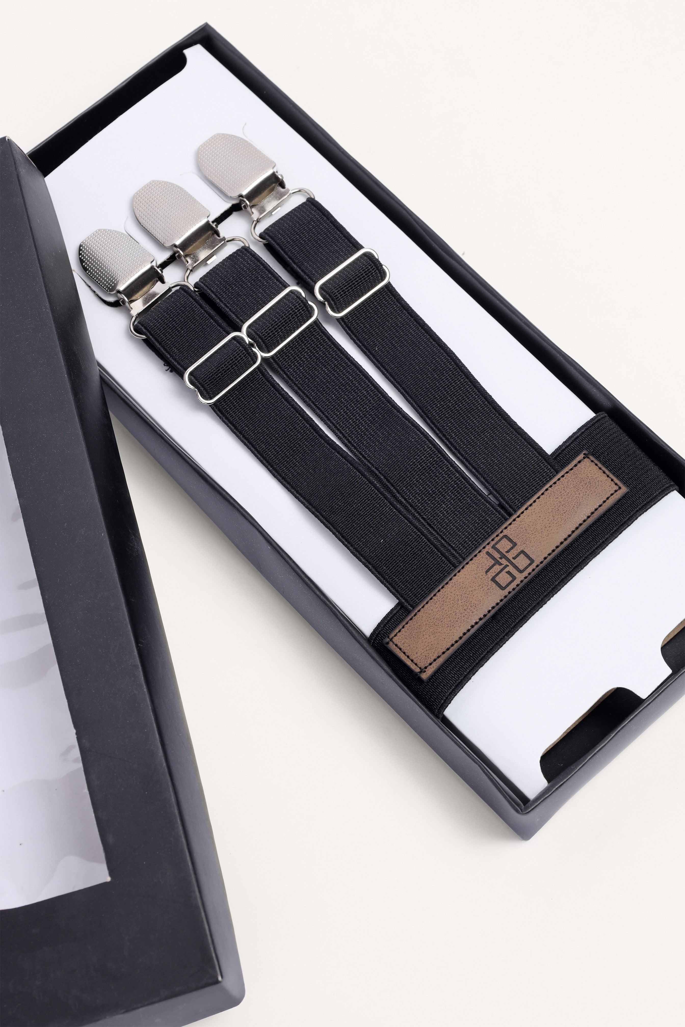 Black Adjustable Clip-On Suspenders