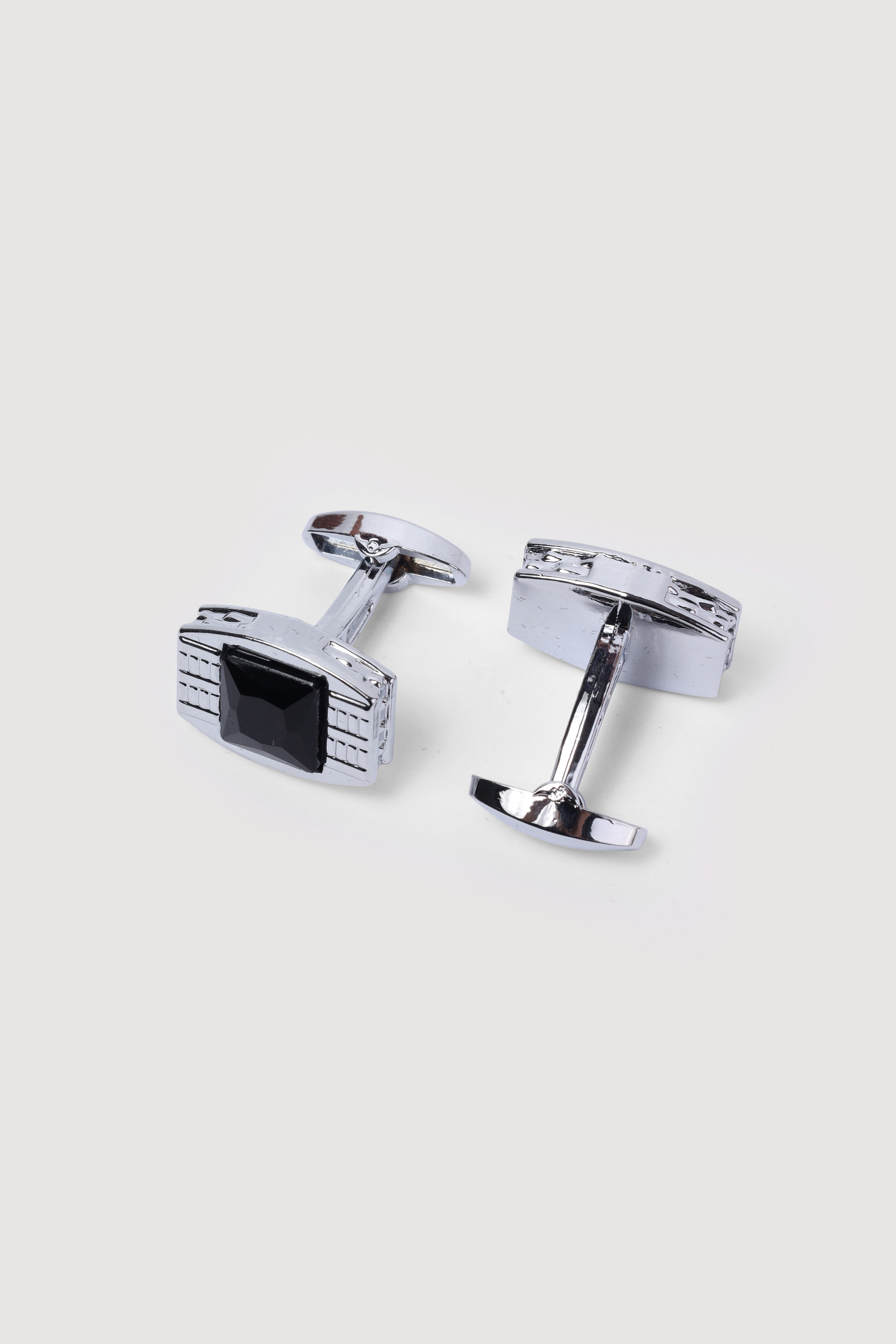 Black rectangular cufflinks