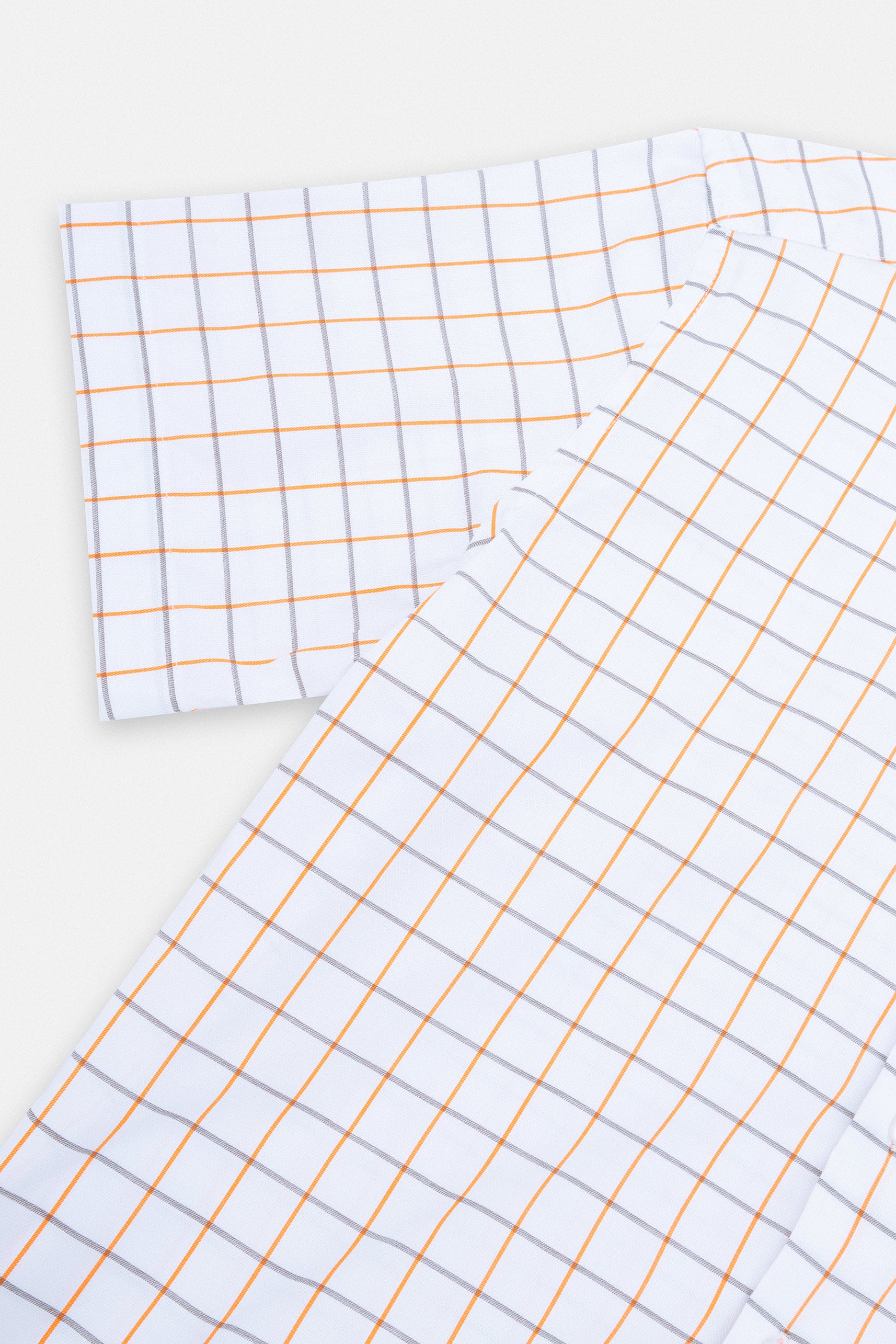 Checked Light Orange Short Sleeves Shirt