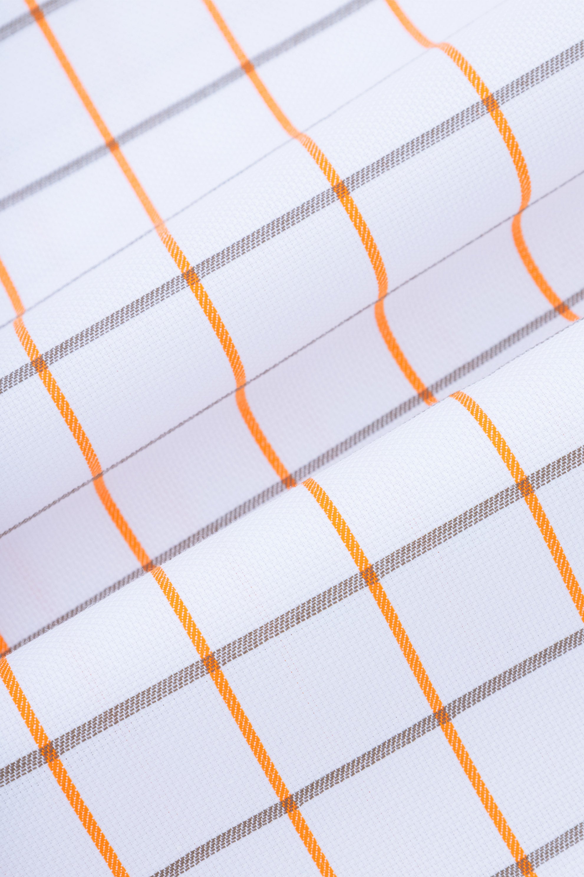 Checked Light Orange Short Sleeves Shirt