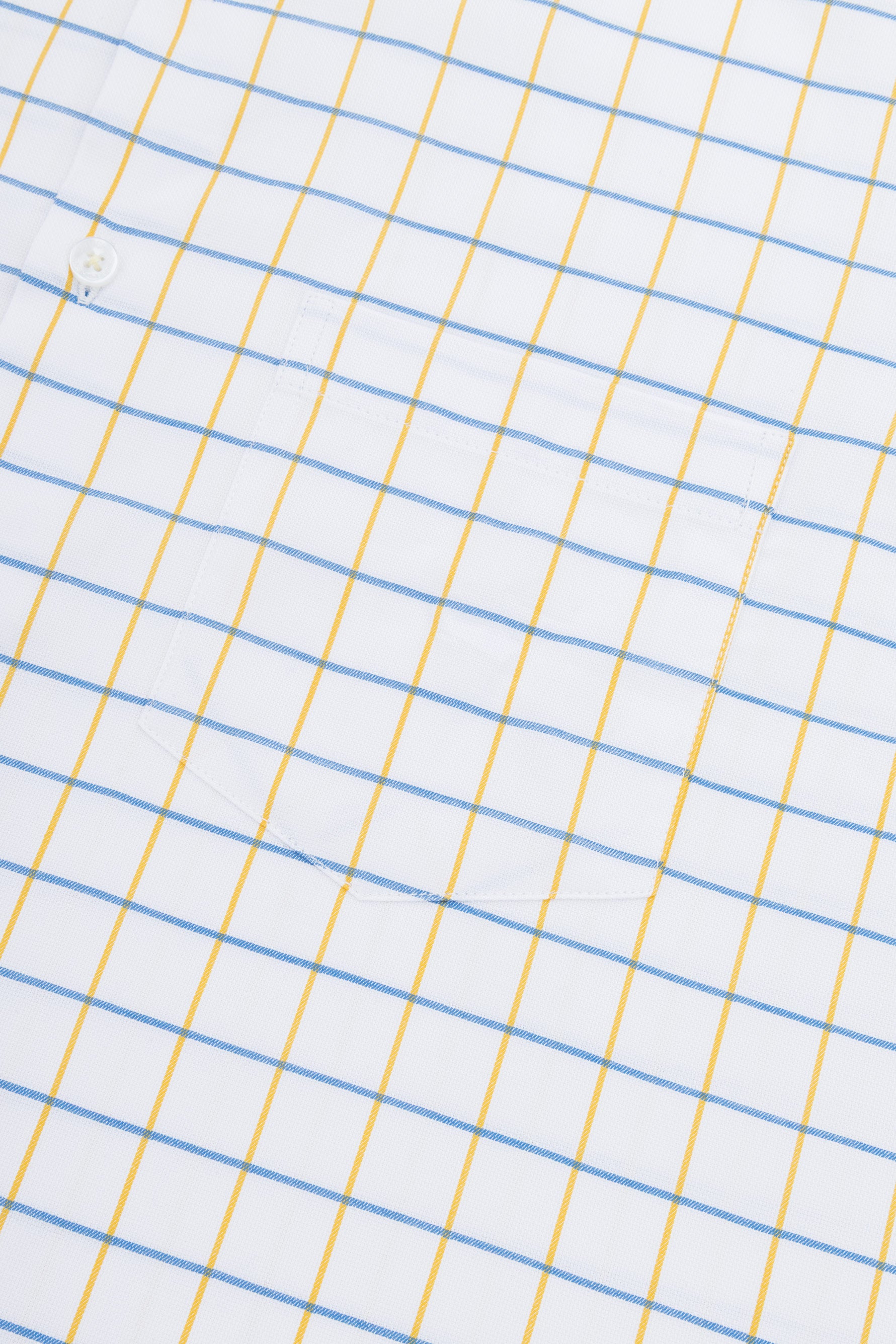 Checked Yellow Short Sleeves Shirt
