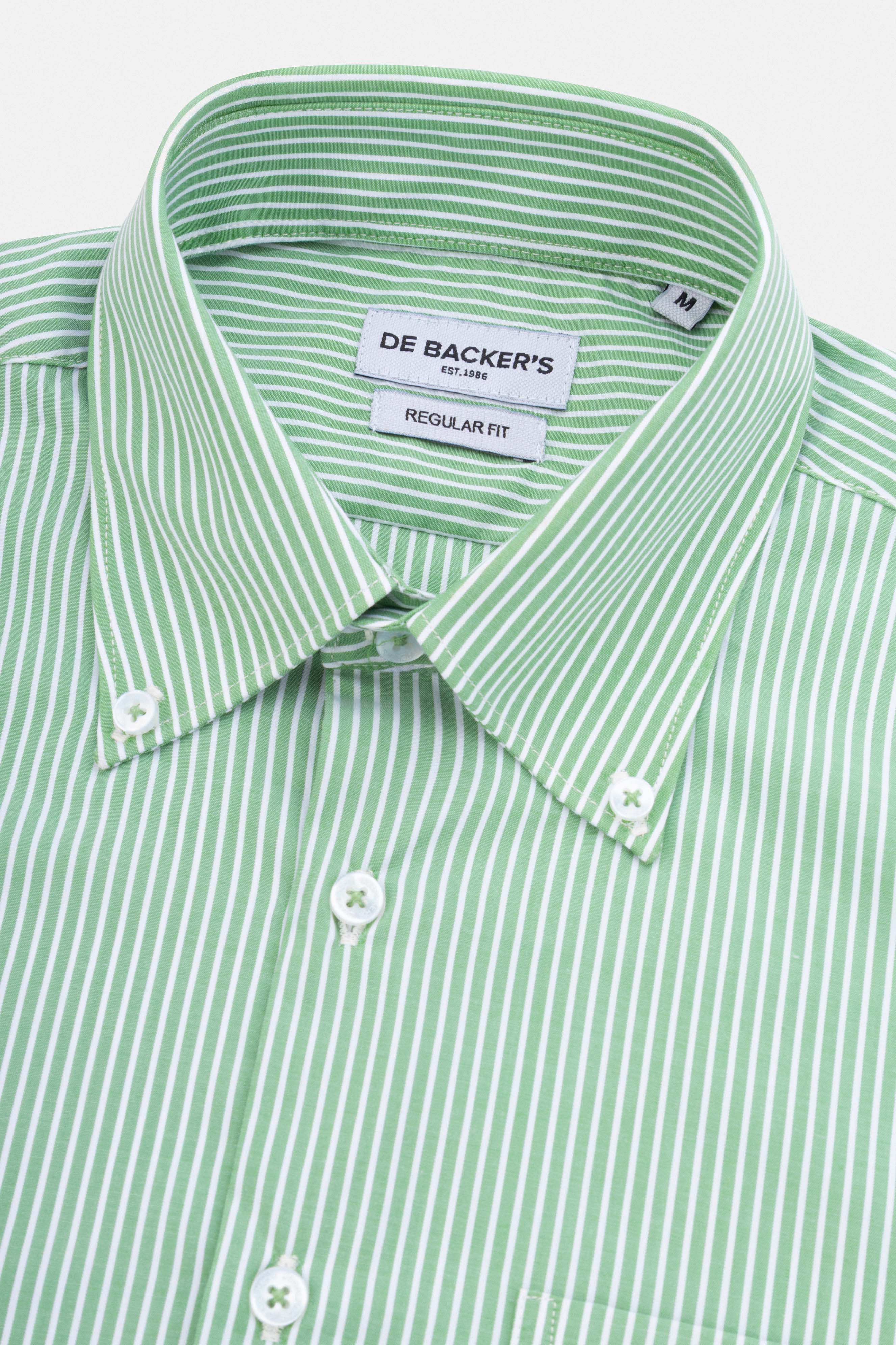 Striped Light Green Short Sleeves Shirt