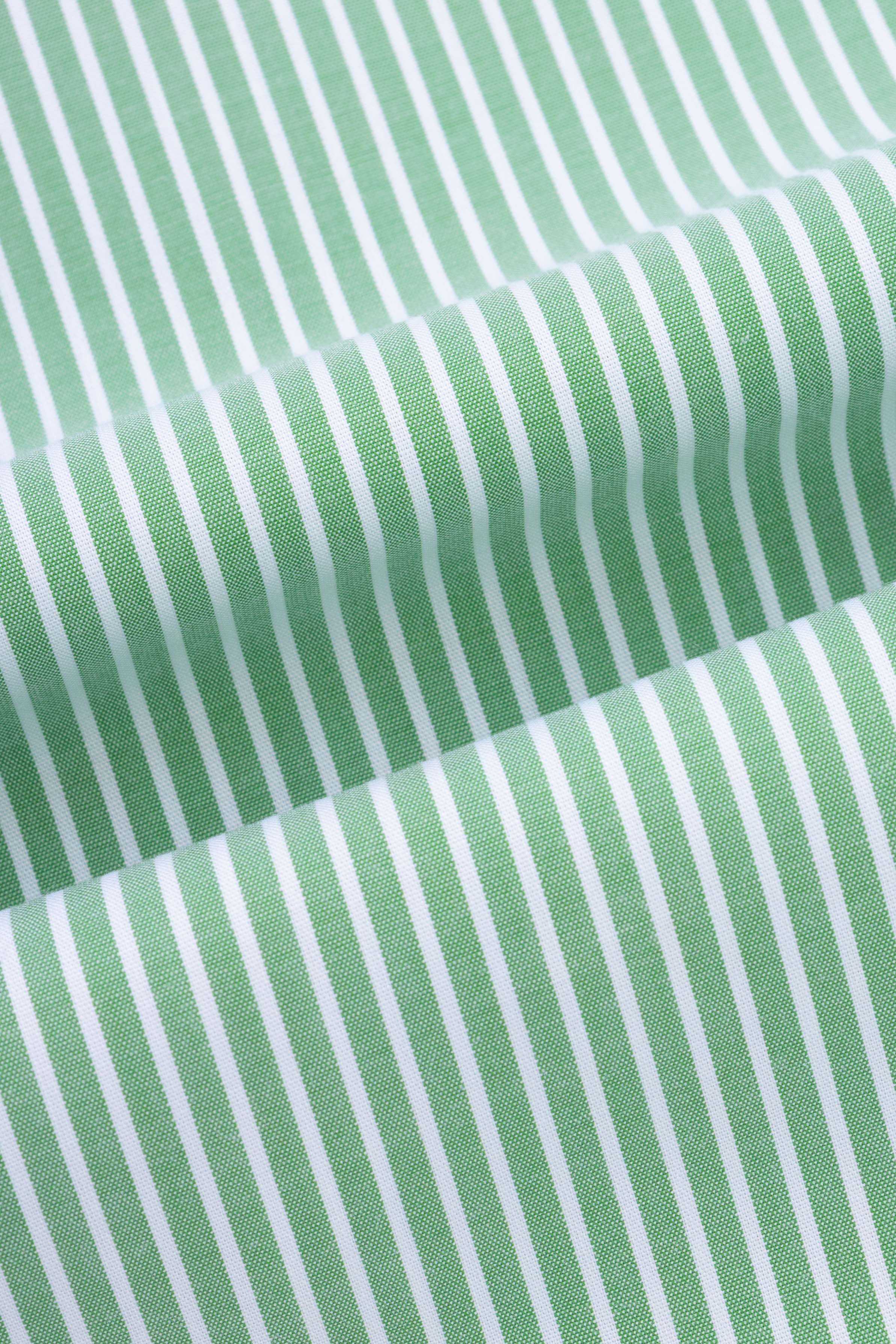 Striped Light Green Short Sleeves Shirt