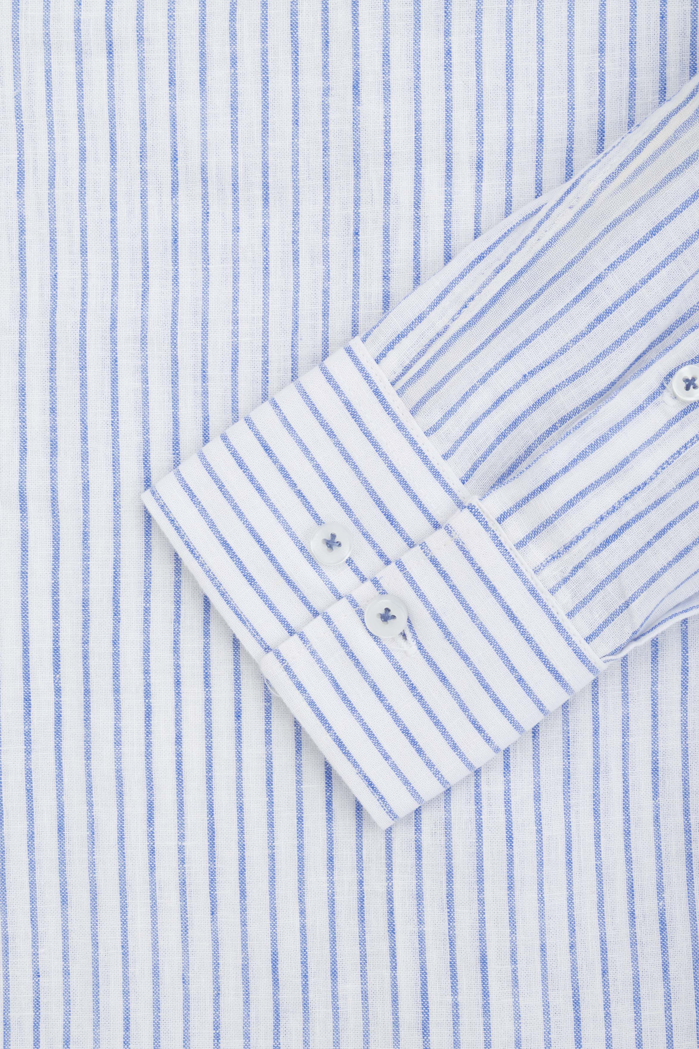 Striped Light Blue Smart Casual Shirt