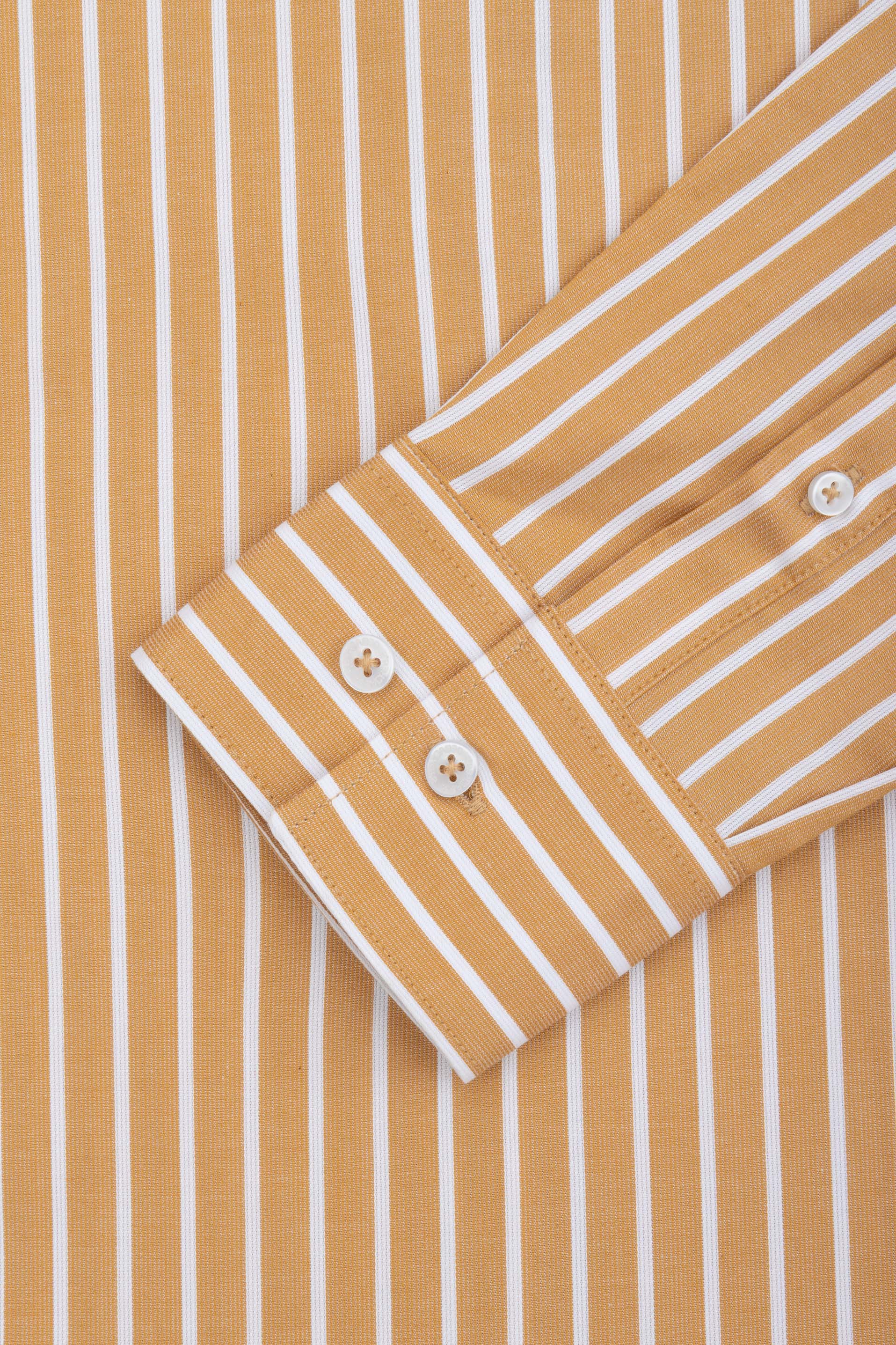 Striped Light Orange Smart Casual Shirt
