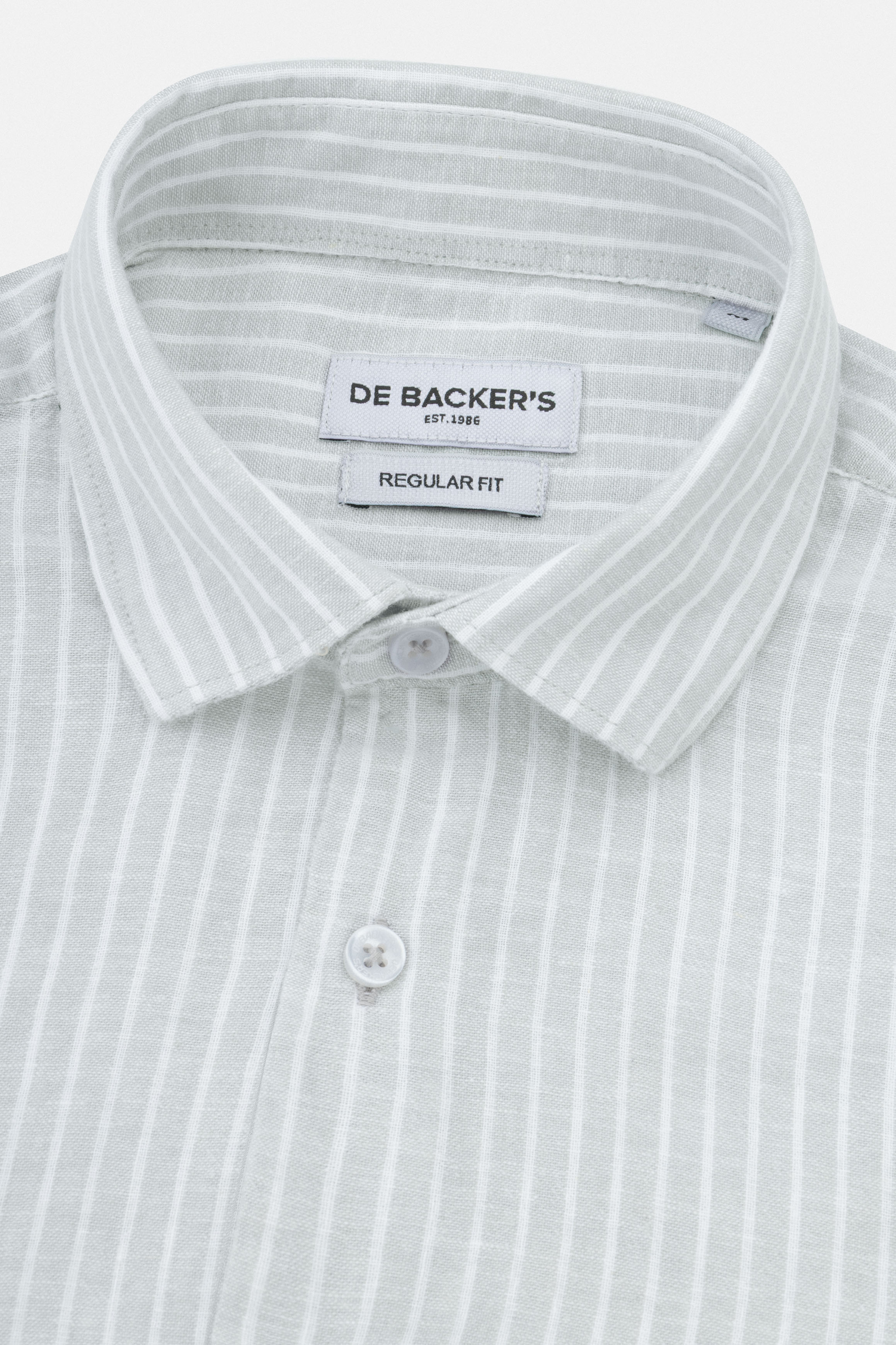 Striped Light Gray Smart Casual Shirt