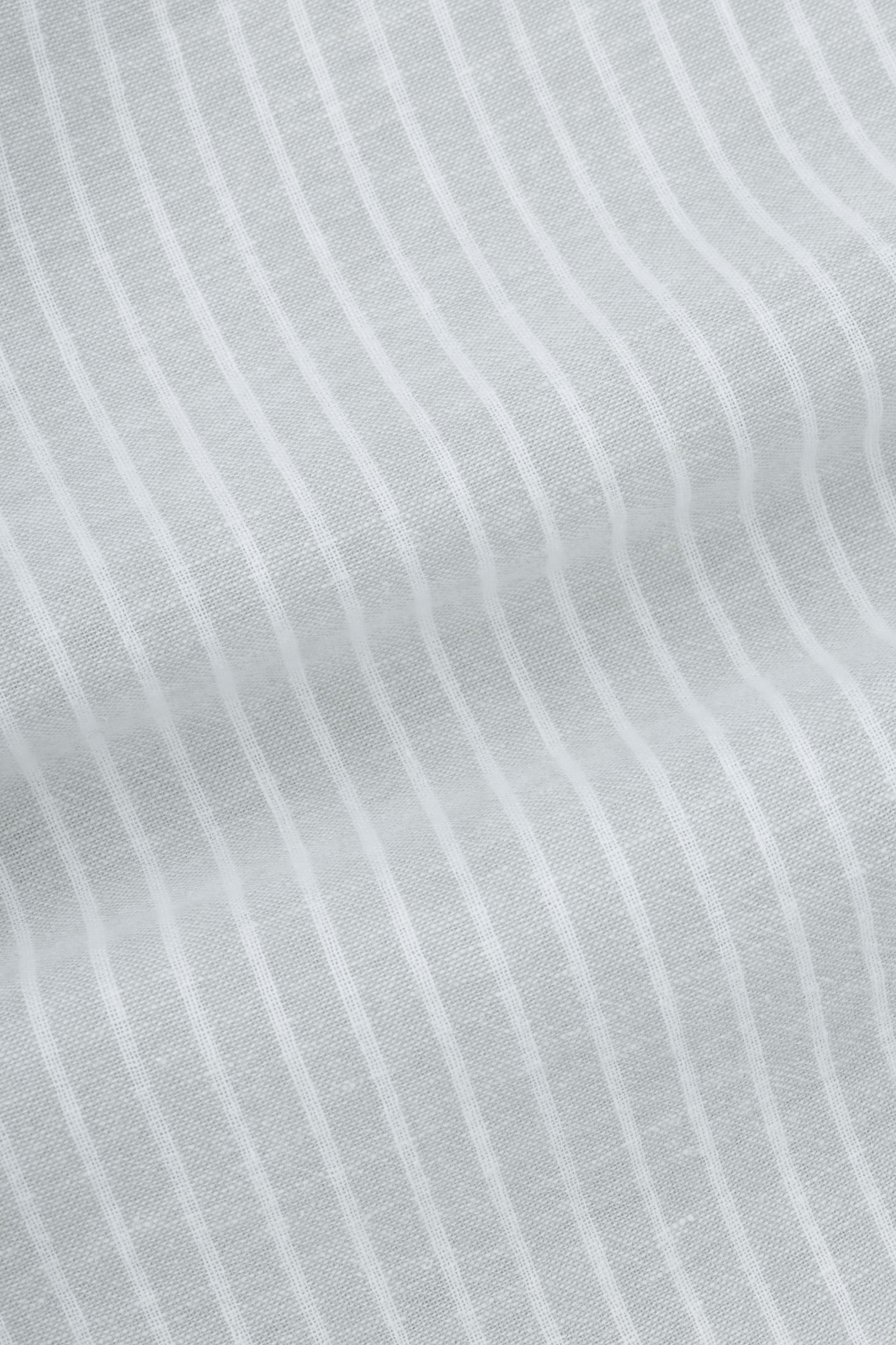 Striped Light Gray Smart Casual Shirt