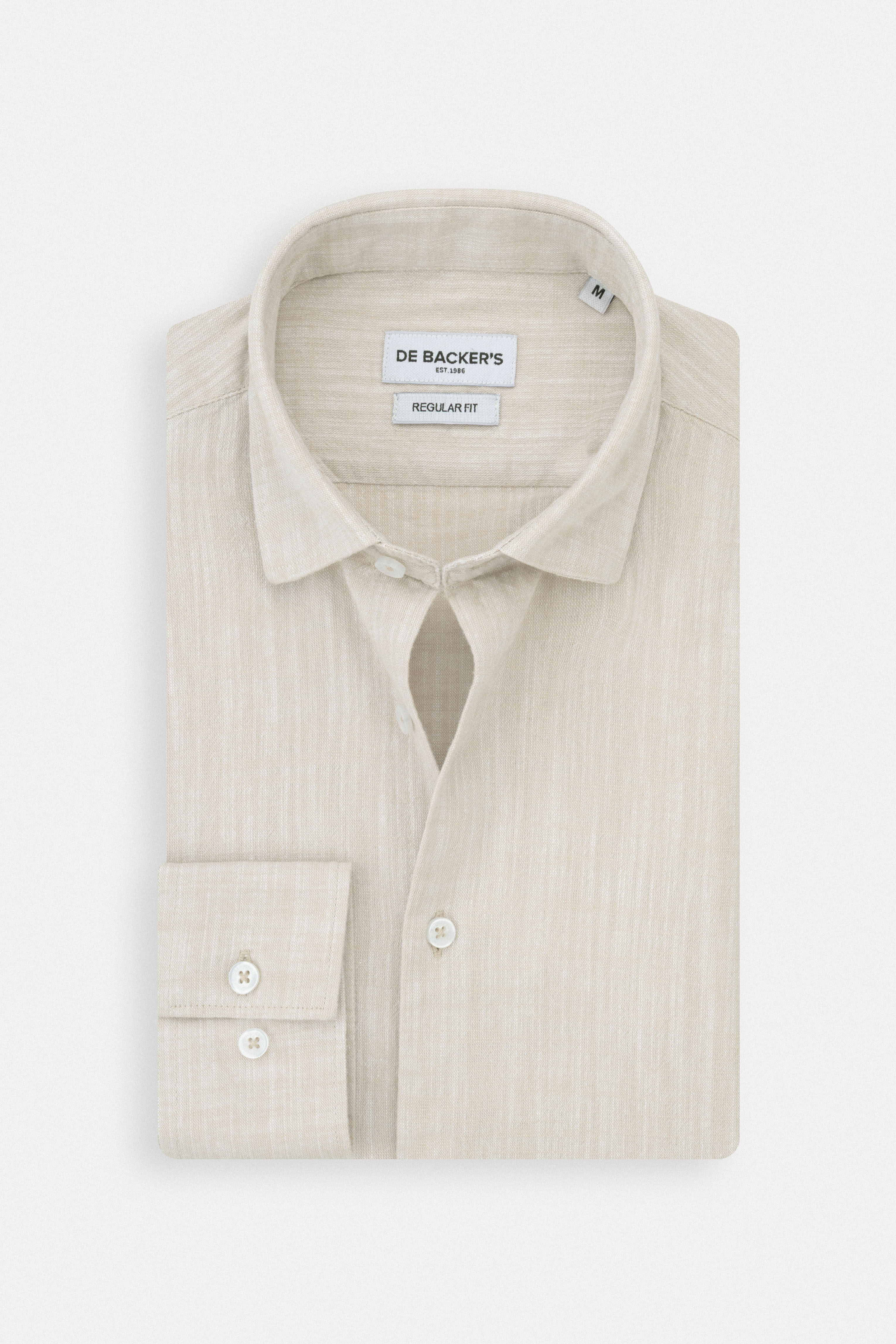 Light Beige Smart Casual Linen Blend Shirt