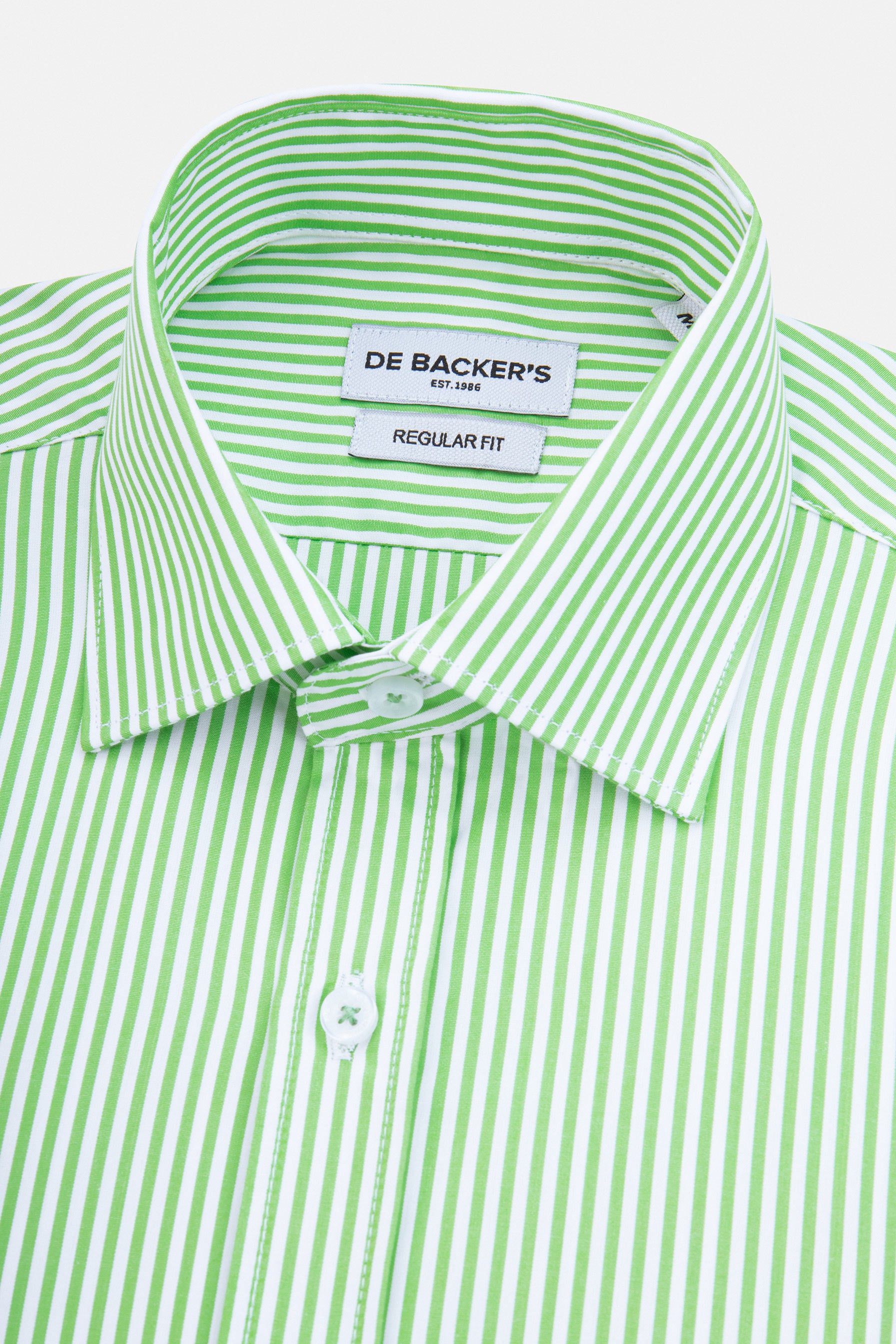 Striped Light Green Smart Casual Shirt