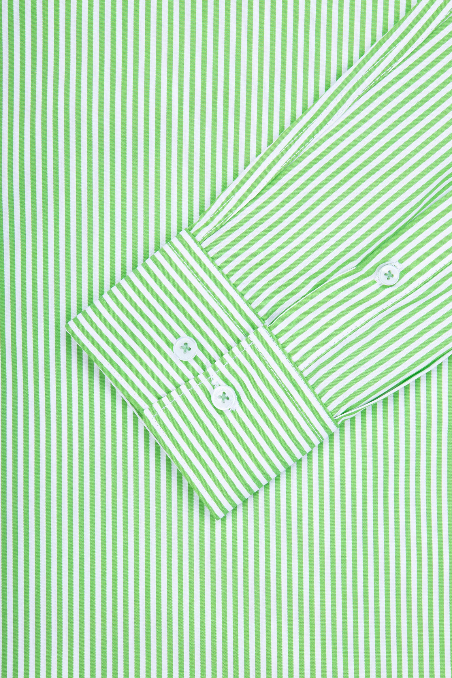 Striped Light Green Smart Casual Shirt