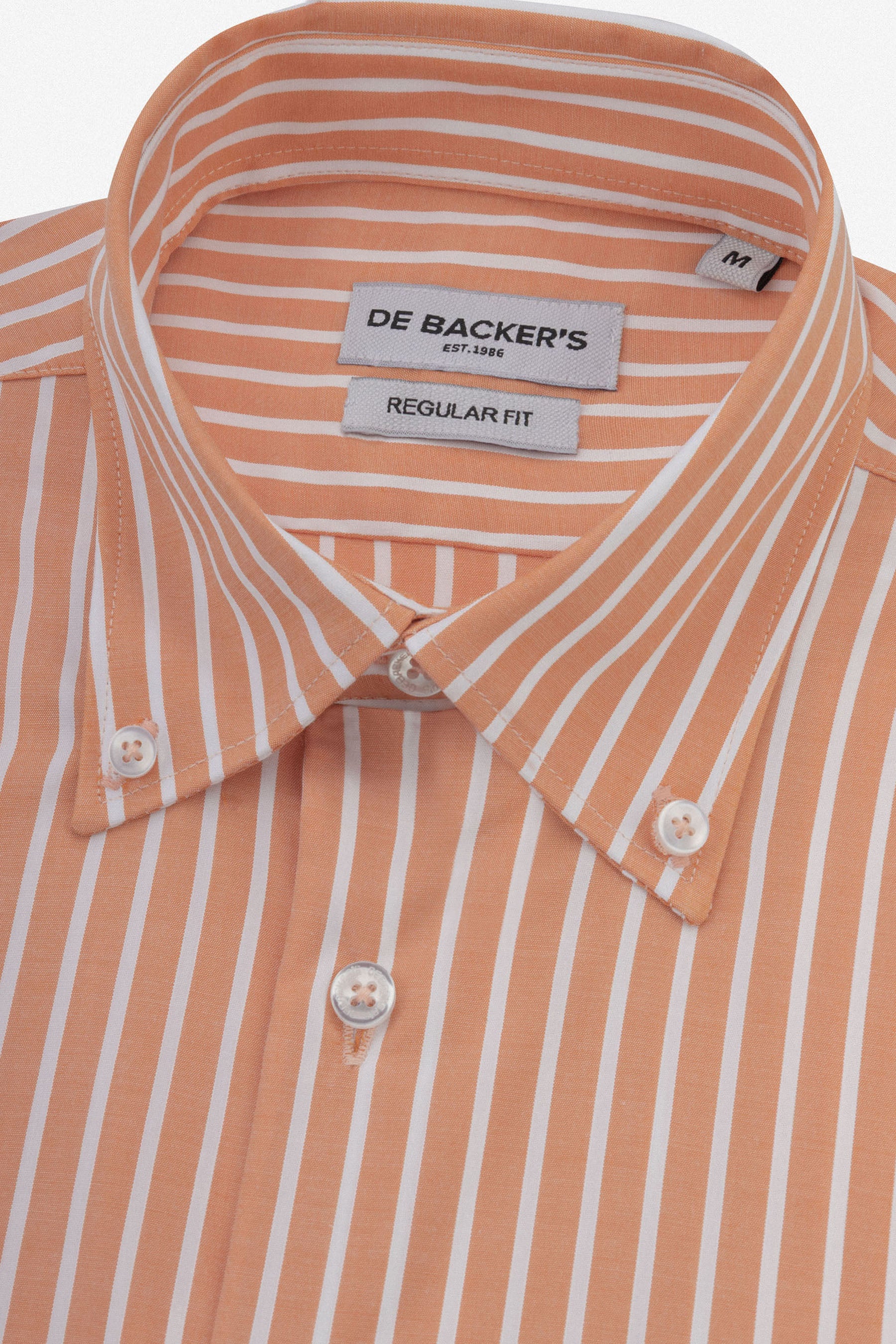 Striped Light Orange Bamboo Casual Shirt