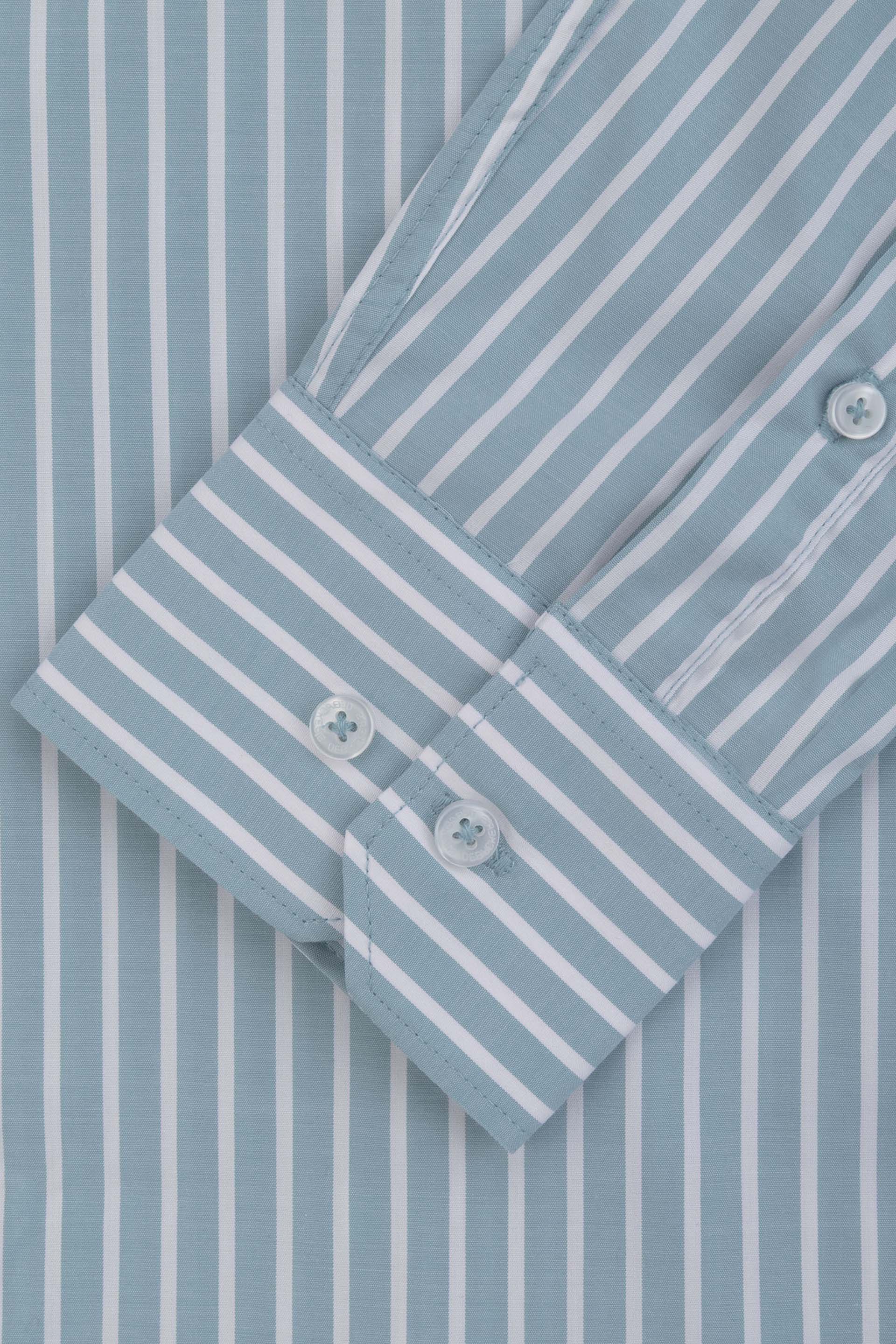 Striped Petroleum Bamboo Casual Shirt