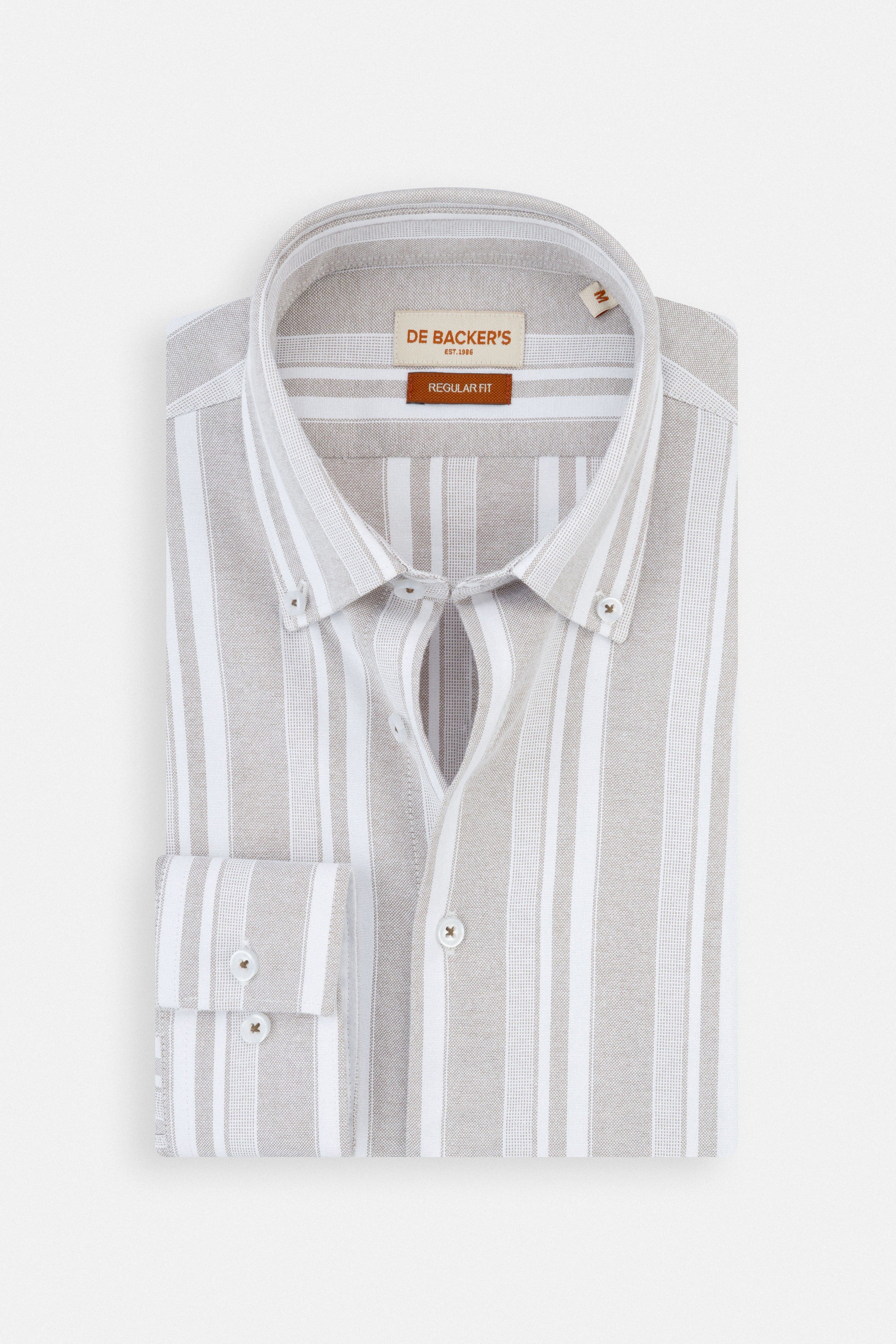 Striped Light Beige Casual Shirt