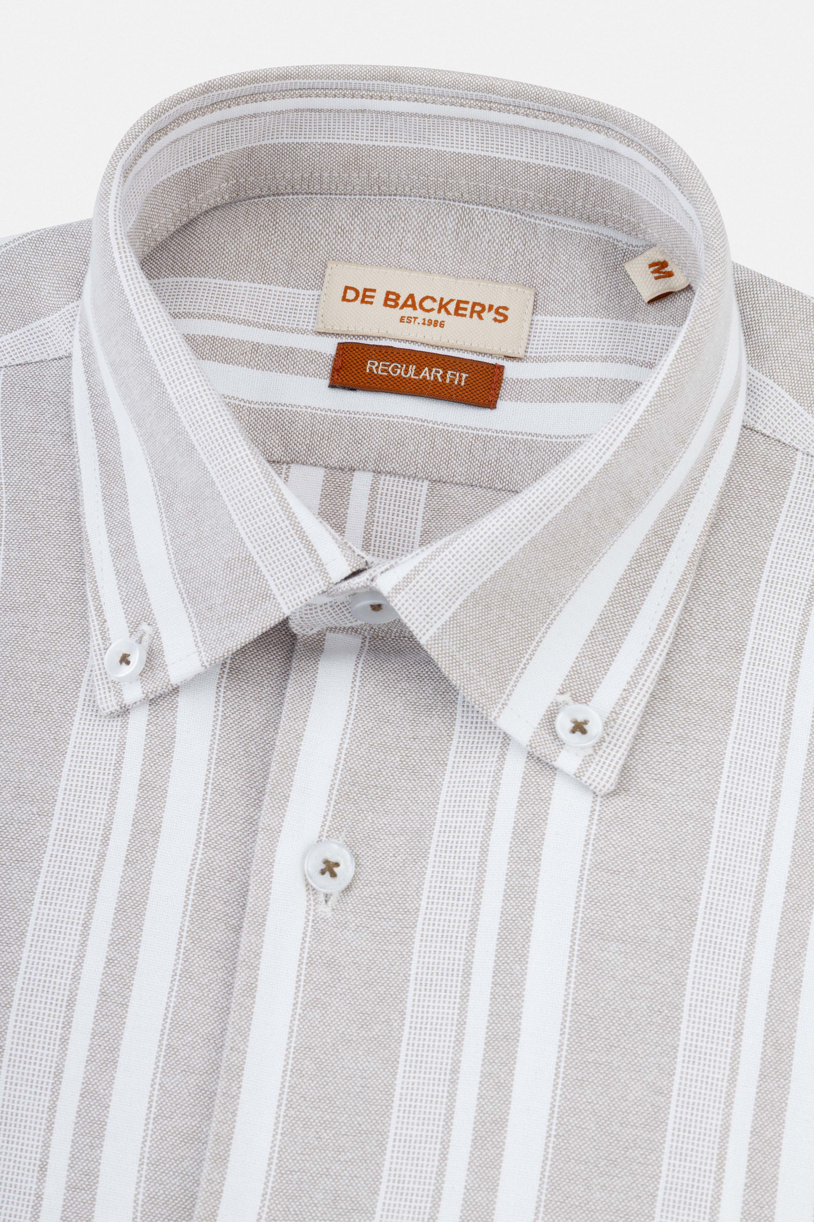 Striped Light Beige Casual Shirt