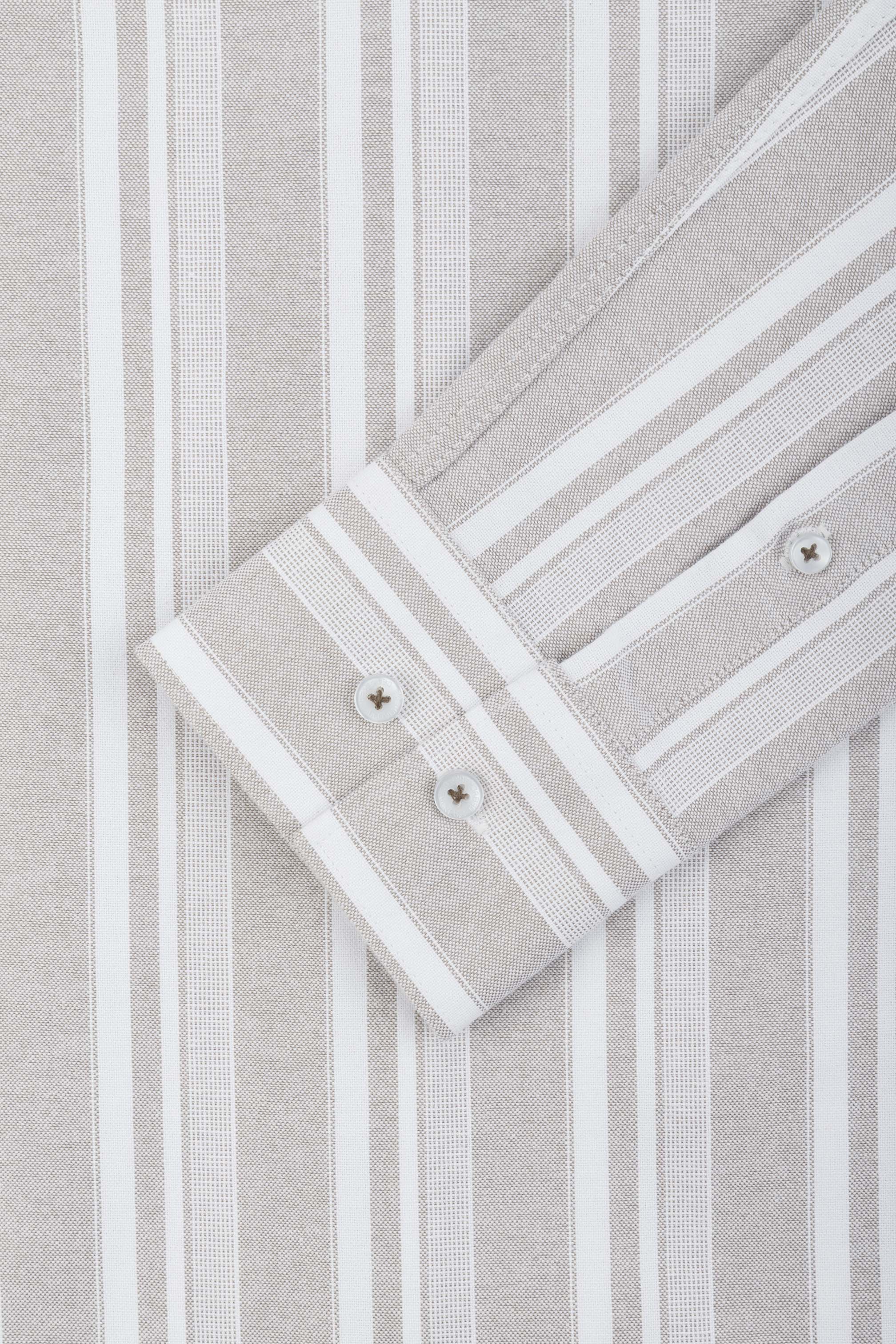 Striped Light Beige Casual Shirt