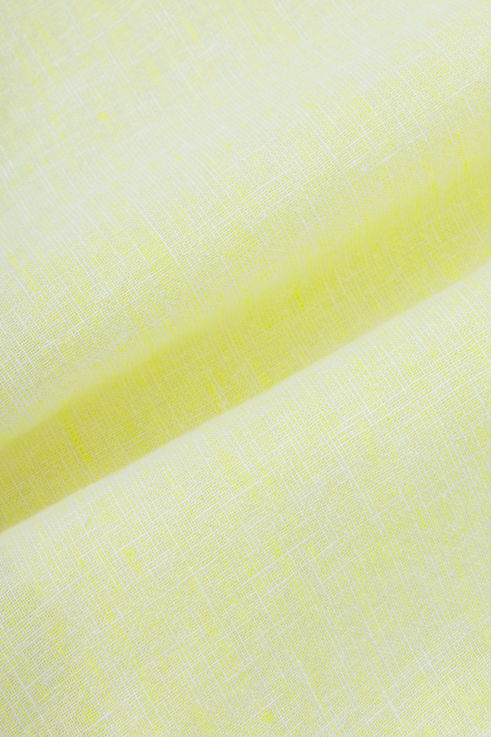 Yellow Linen Blend Casual Shirt
